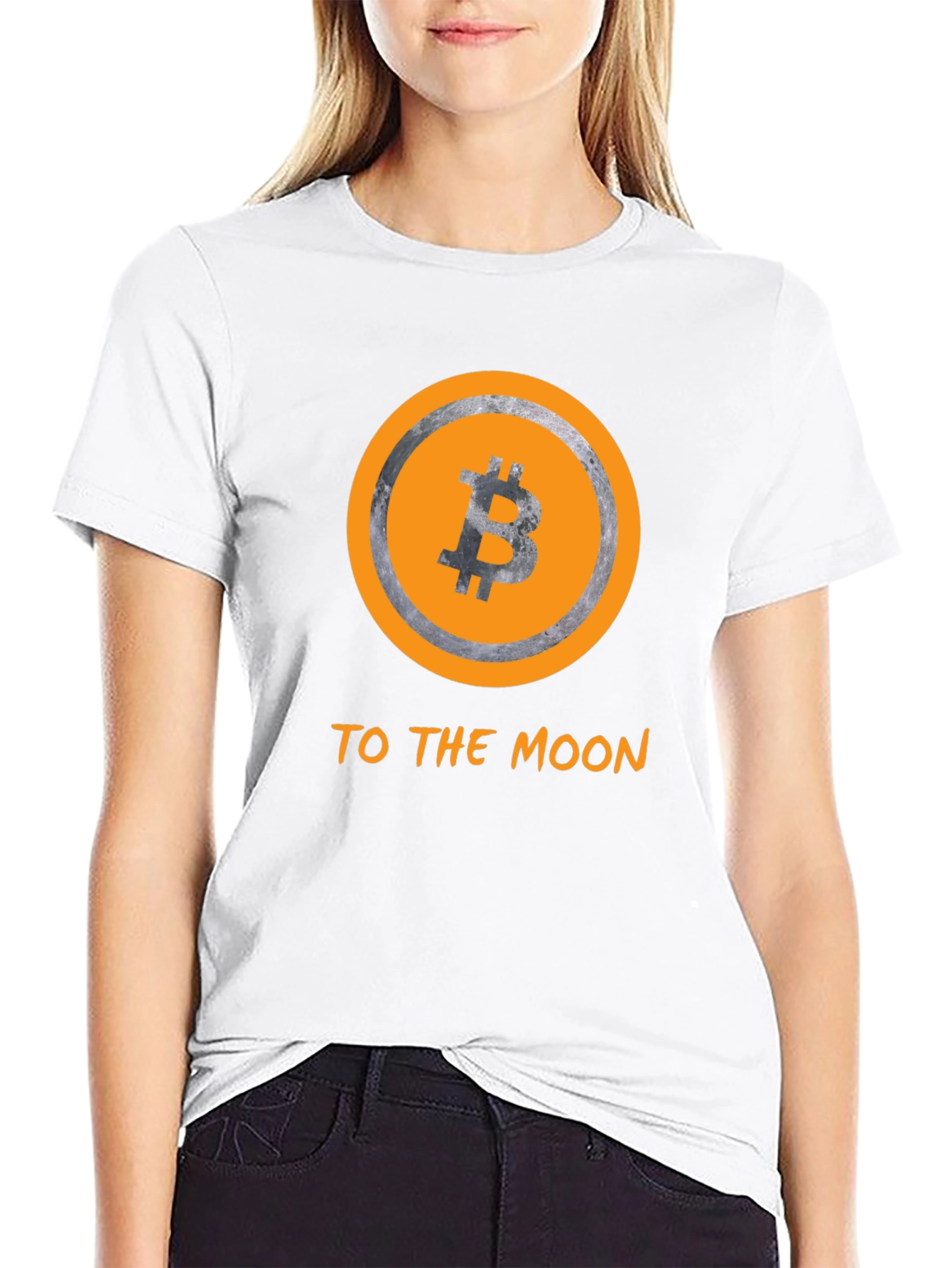 Bitcoin to the Moon Black T-Shirt