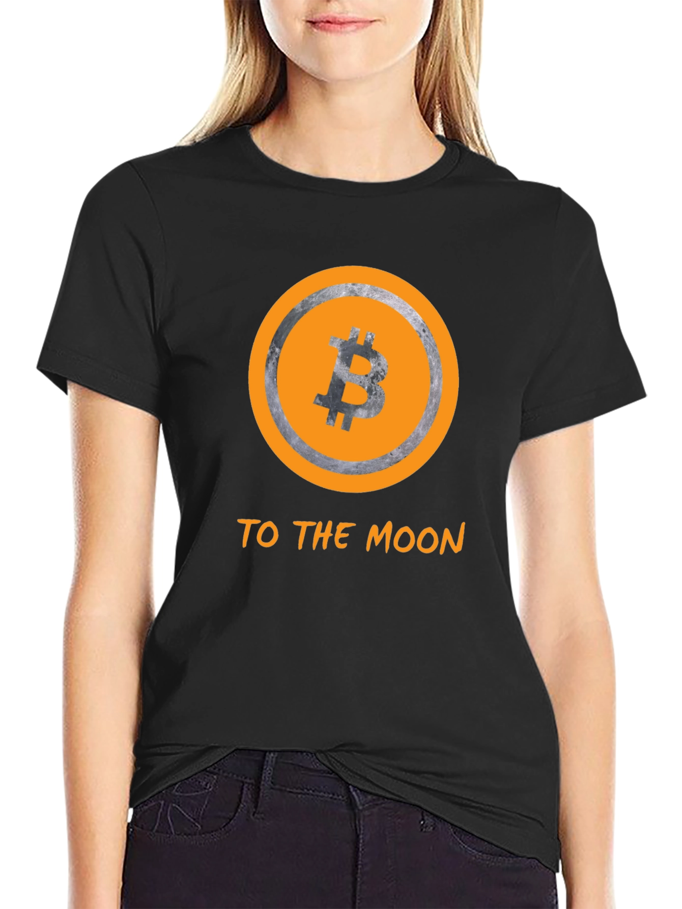 Bitcoin to the Moon Black T-Shirt