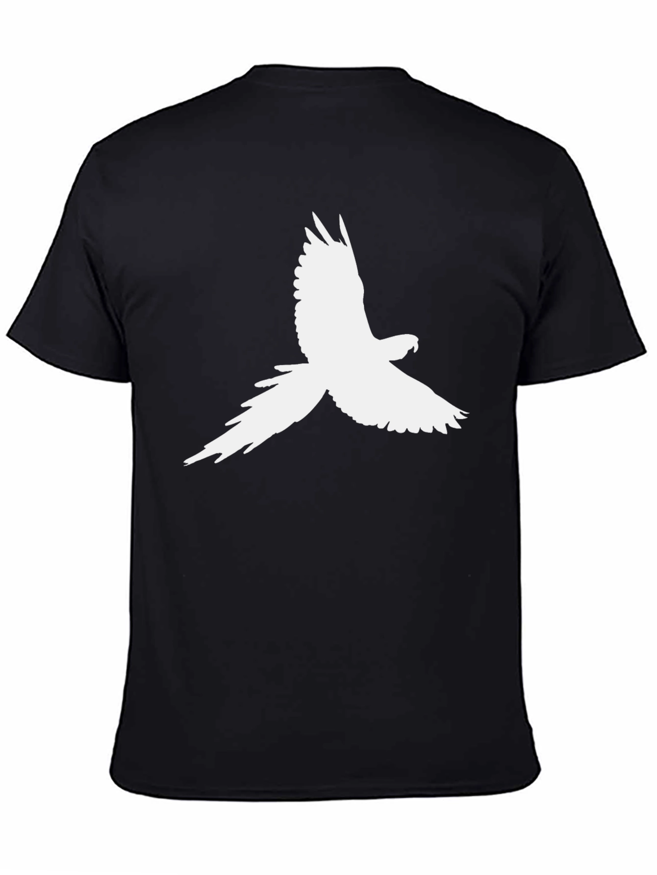 Parrot Silhouette Graphic Tee - Black Cotton T-Shirt