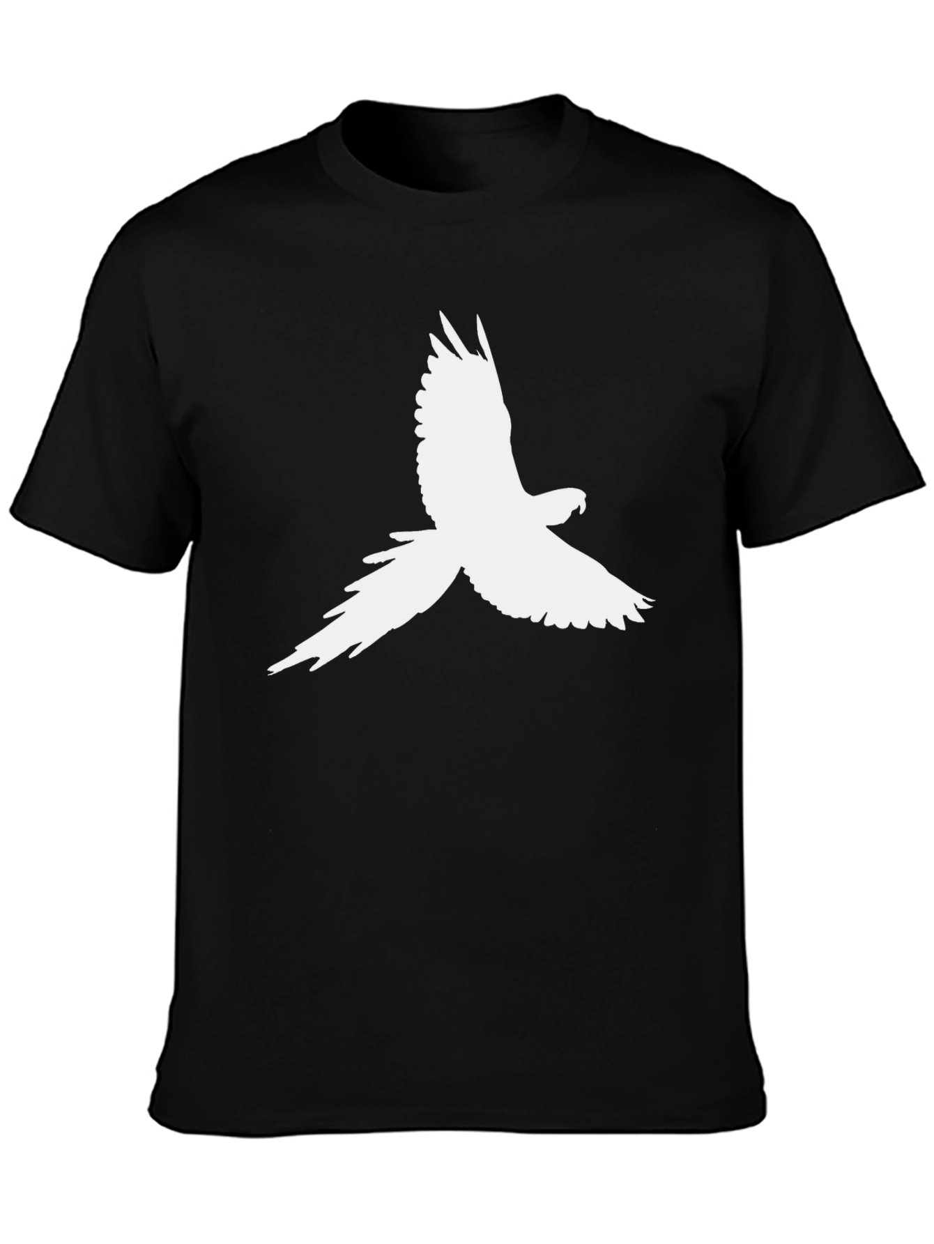 Parrot Silhouette Graphic Tee - Black Cotton T-Shirt