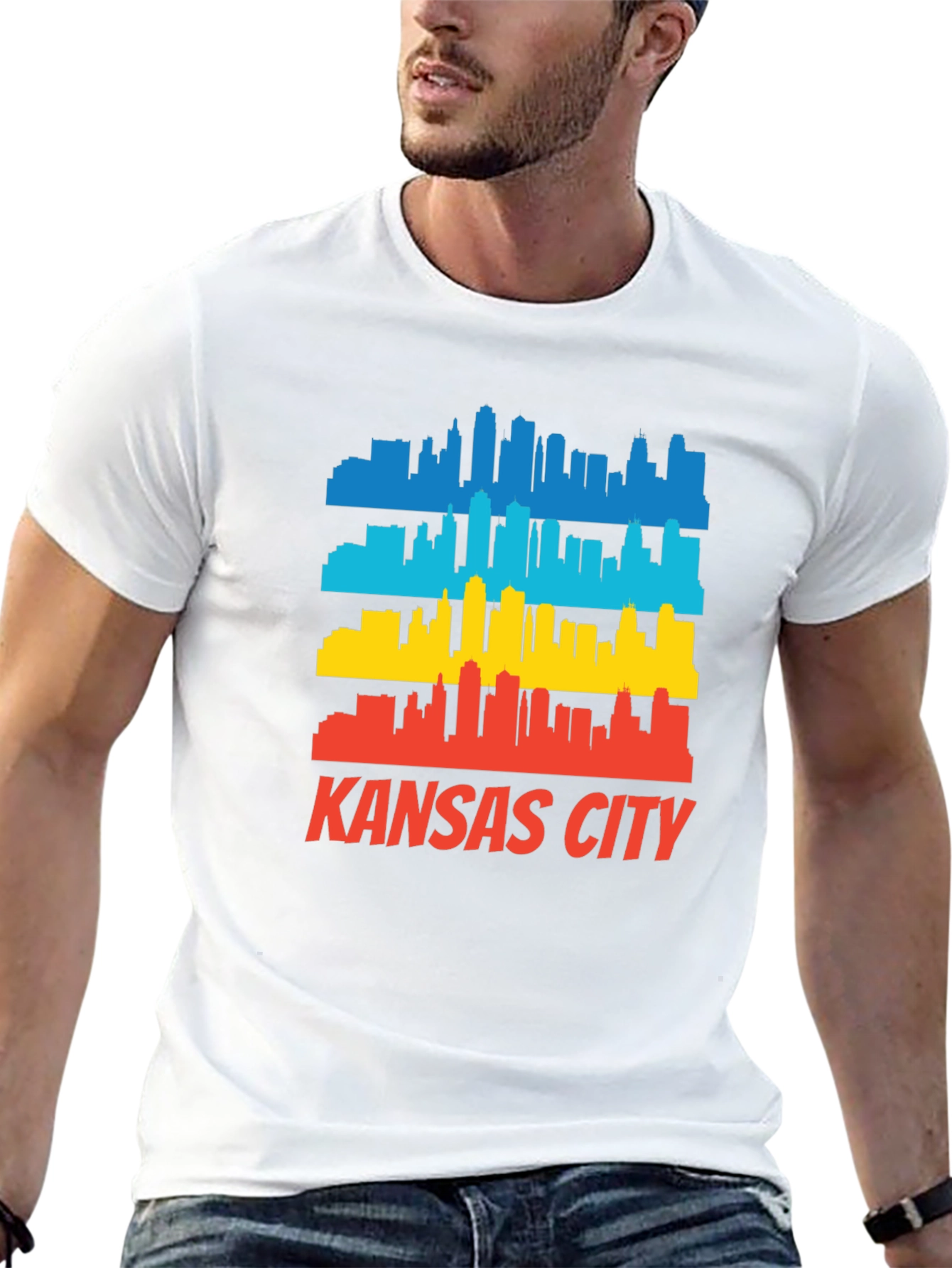 Kansas City Skyline Graphic Tee - Retro Cityscape T-Shirt