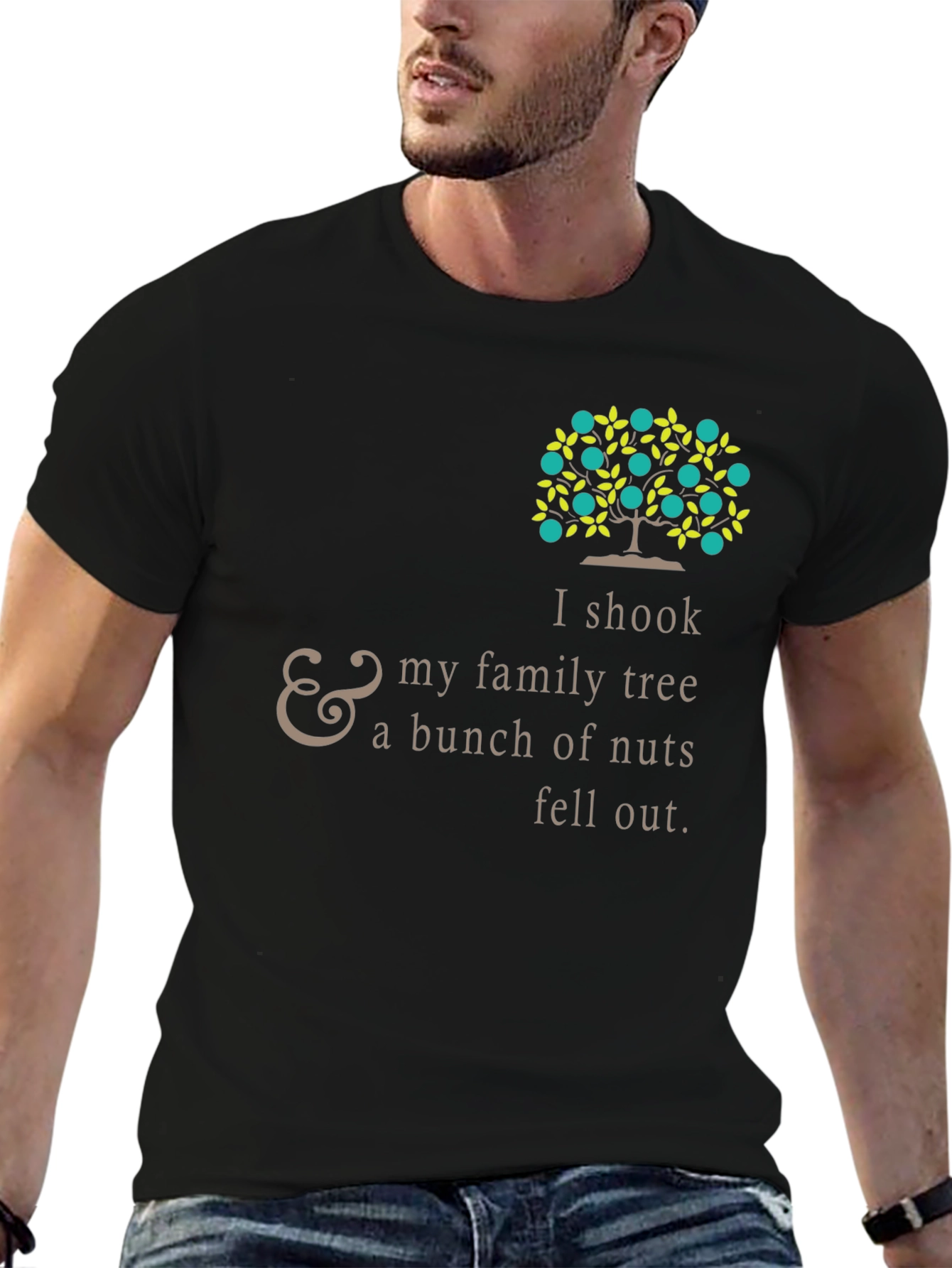Funny Family Tree Black T-Shirt