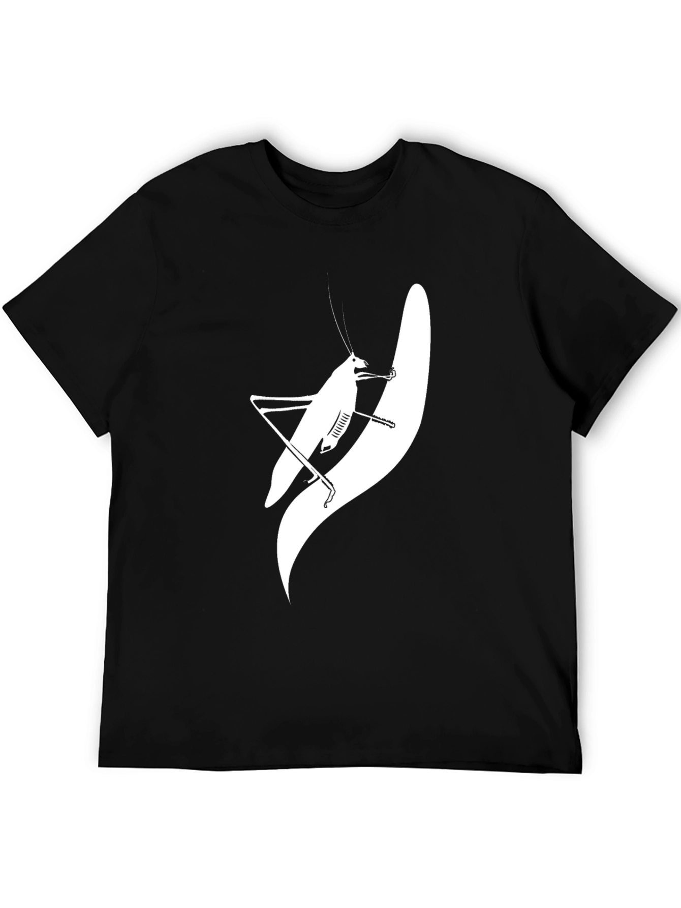 Black T-Shirt with White Mantis Design