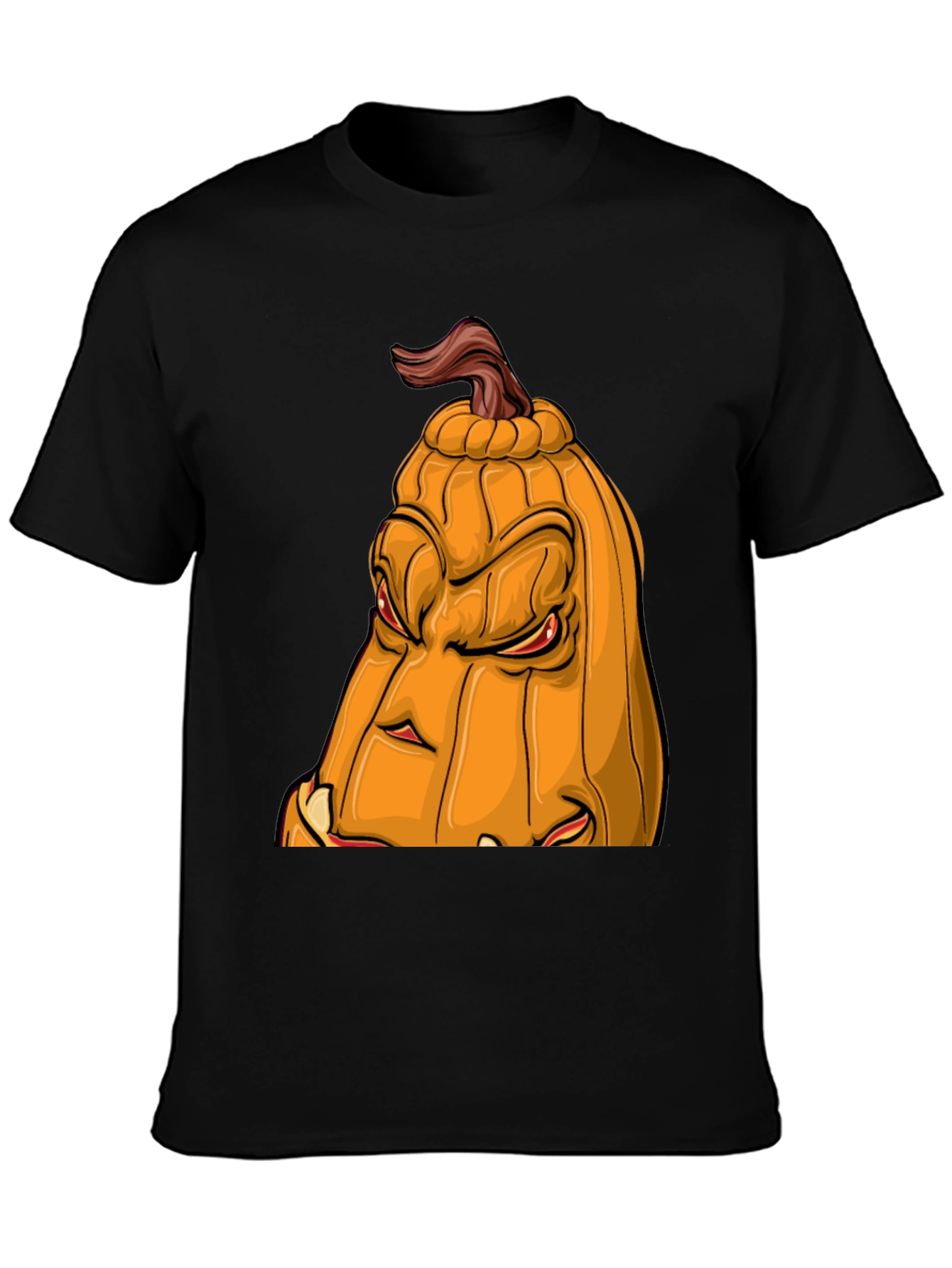 Mens Halloween Pumpkin Face Graphic Tee - Black