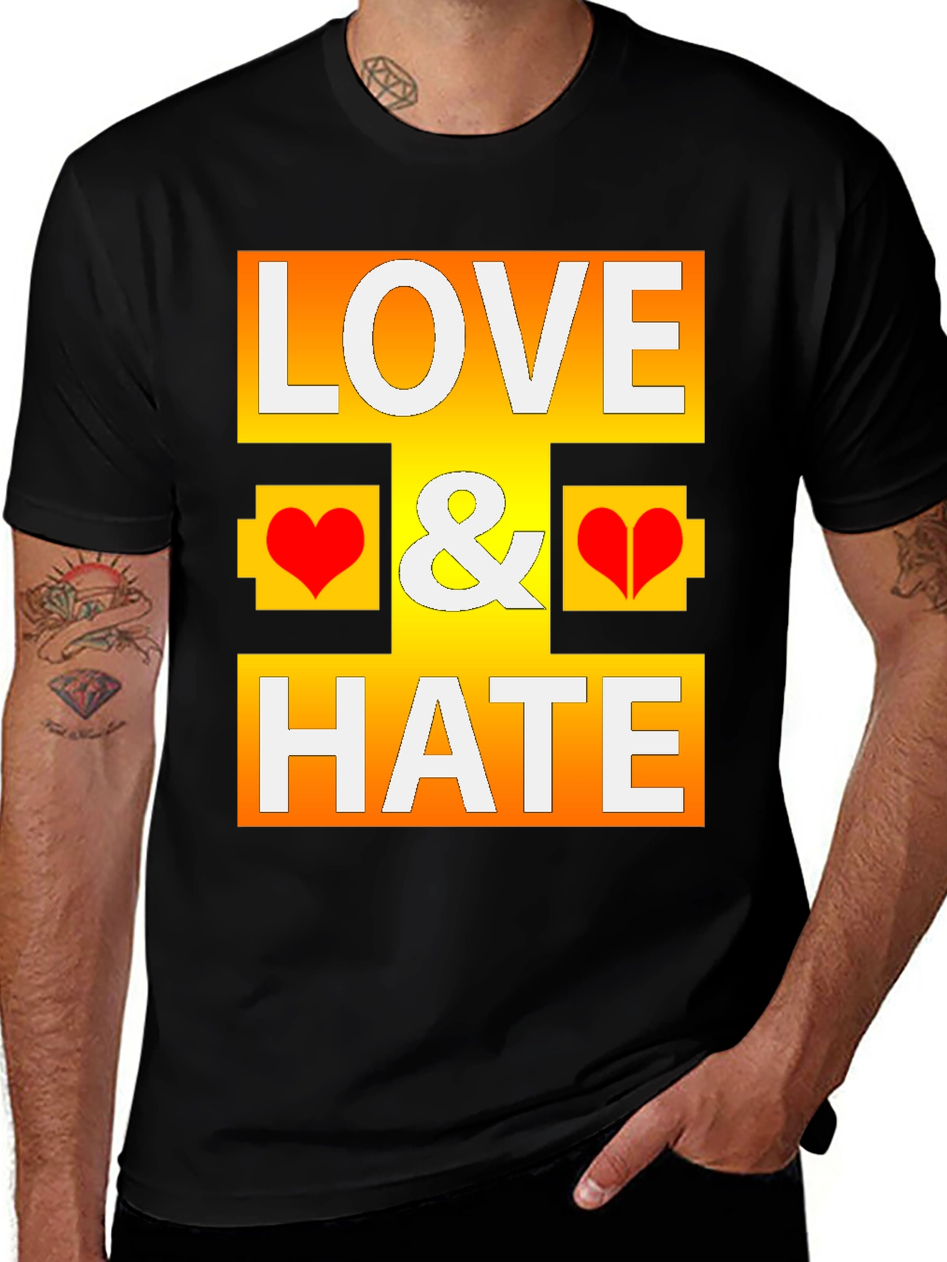 Love & Hate Graphic T-Shirt - Bold Statement Tee