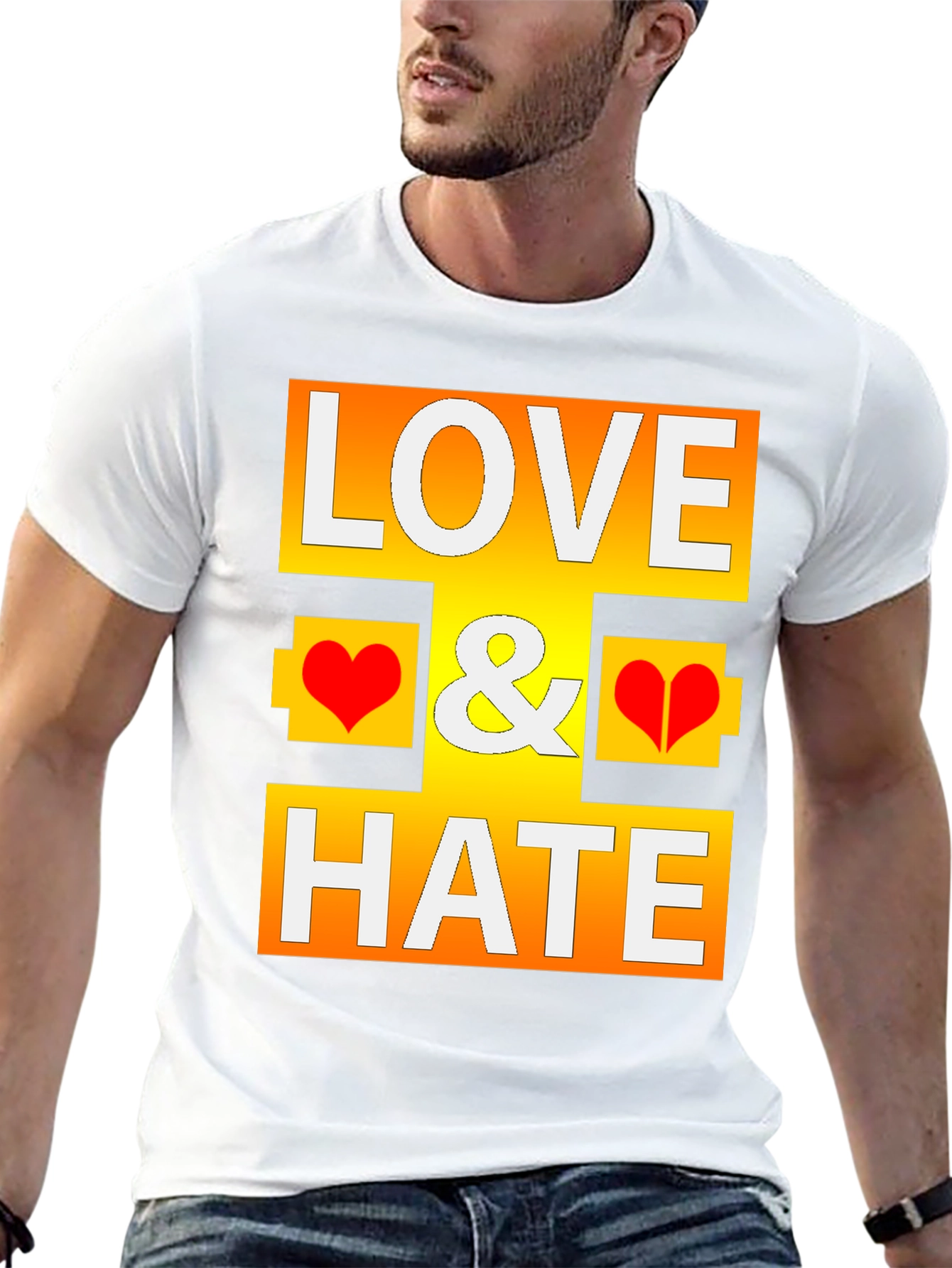 Love & Hate Graphic T-Shirt - Bold Statement Tee