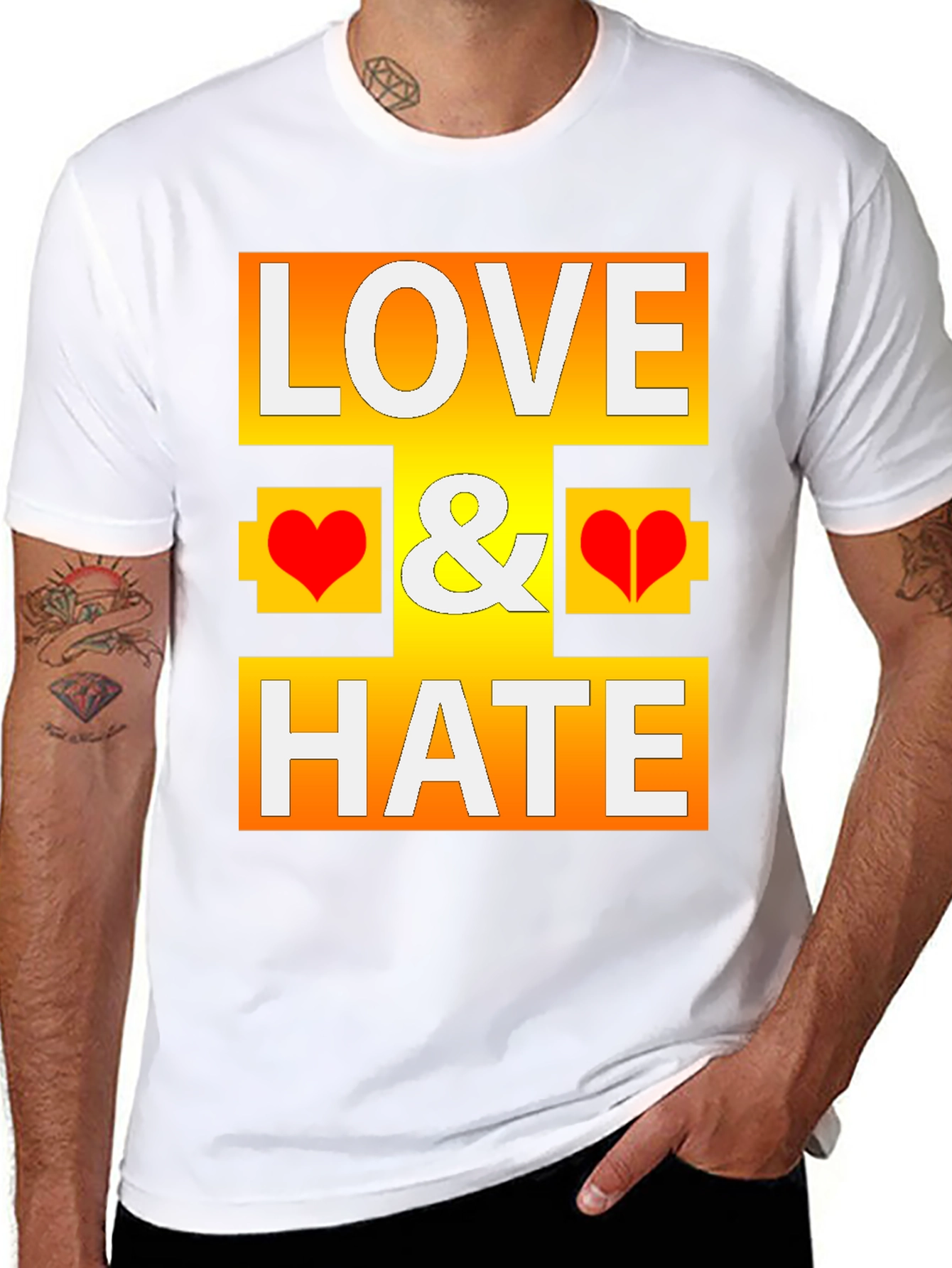Love & Hate Graphic T-Shirt - Bold Statement Tee