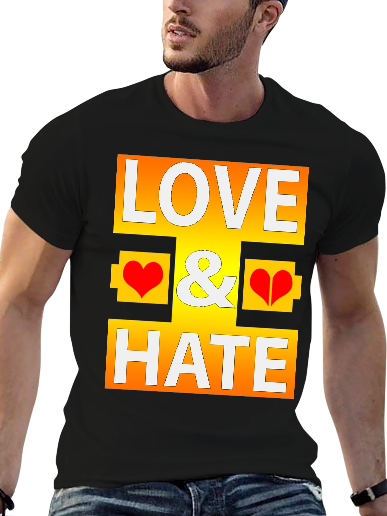 Love & Hate Graphic T-Shirt - Bold Statement Tee