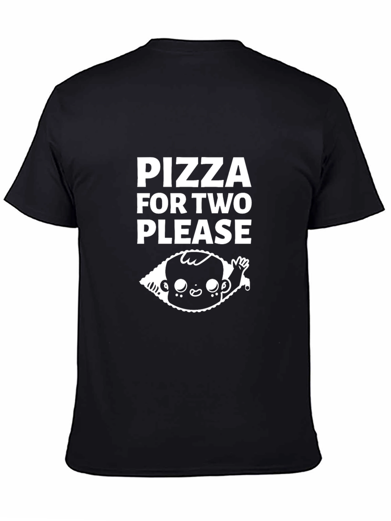 Pizza For Two Please Black Graphic Tee