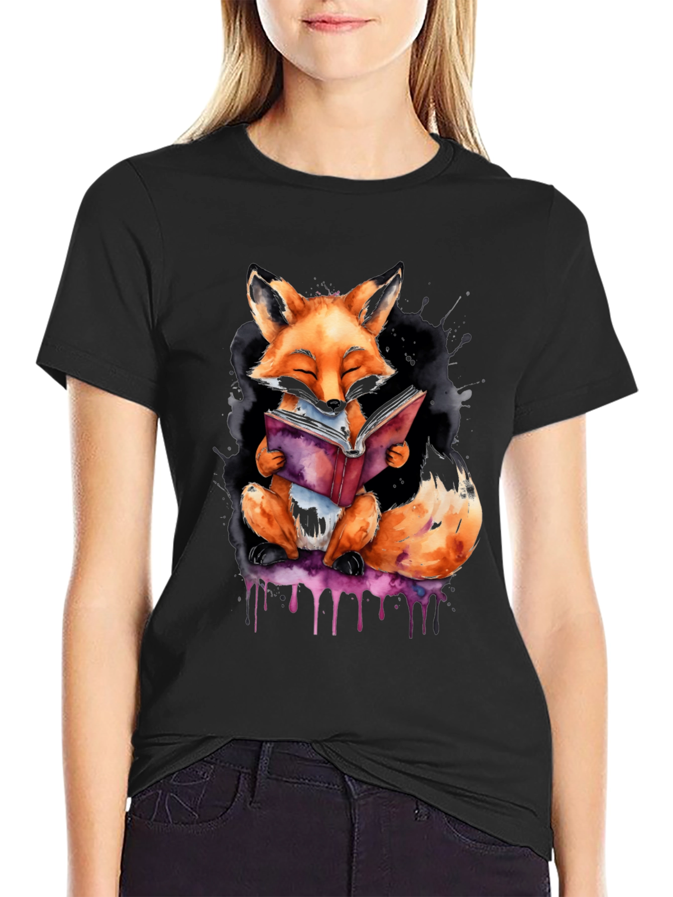 Reading Fox Graphic Tee - Stylish Unisex T-Shirt