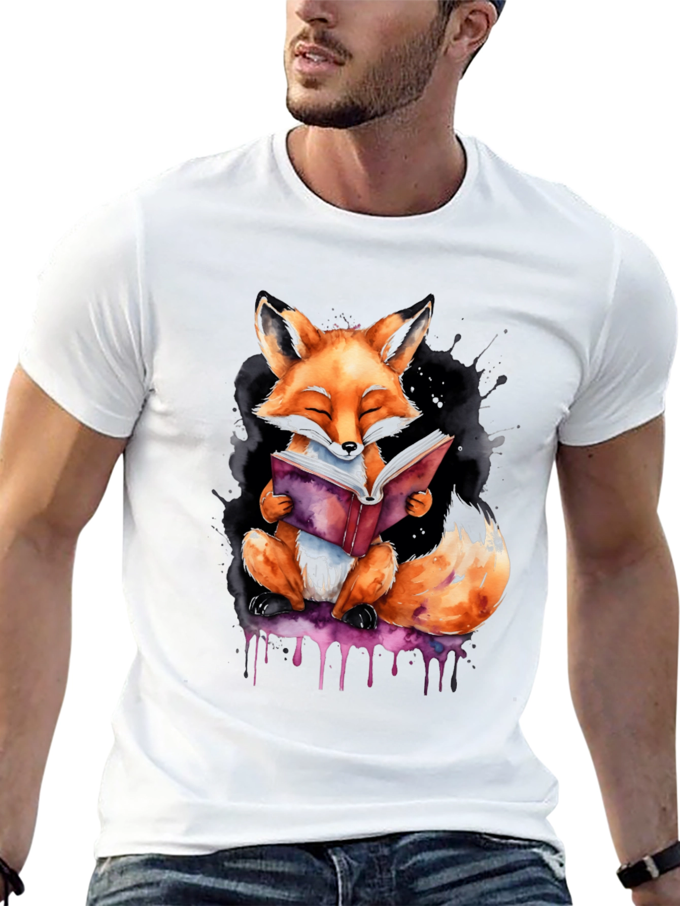 Reading Fox Graphic Tee - Stylish Unisex T-Shirt