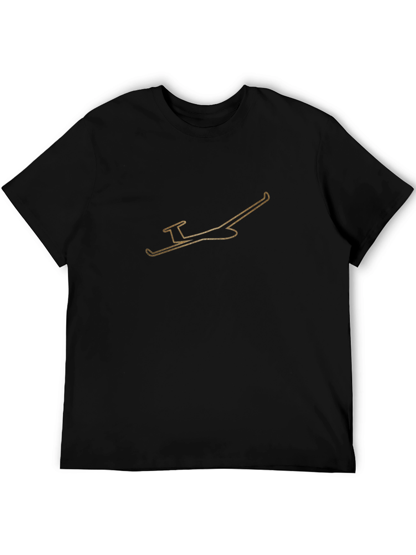 Glider Outline Graphic Tee - Black Cotton Comfort