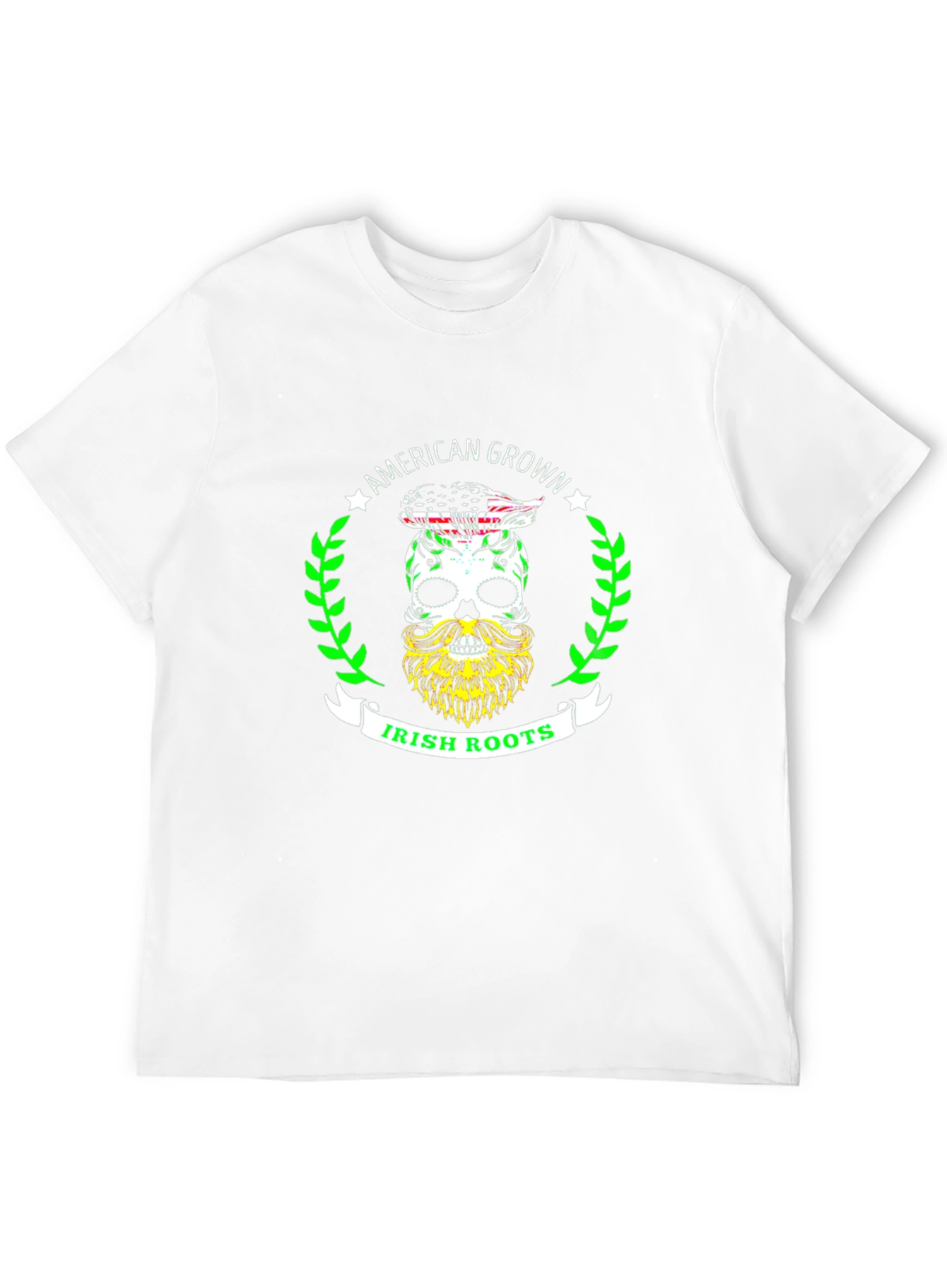 American Grown Irish Roots Skull Graphic Tee