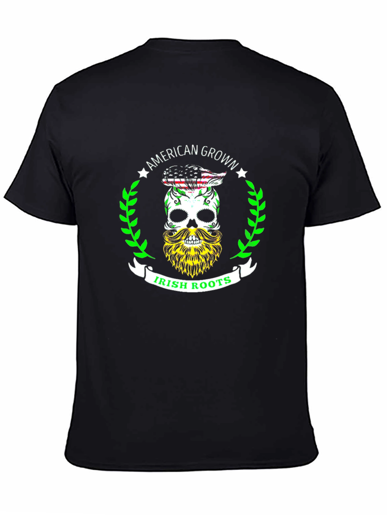American Grown Irish Roots Skull Graphic Tee