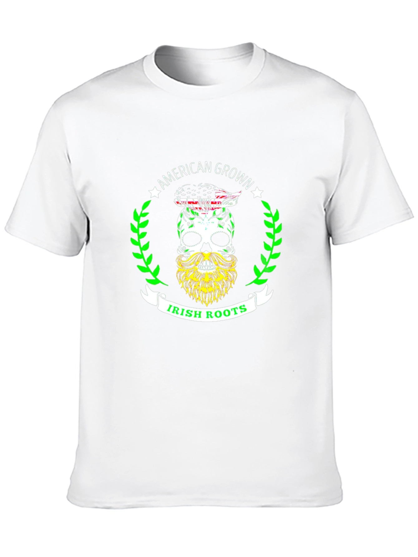 American Grown Irish Roots Skull Graphic Tee