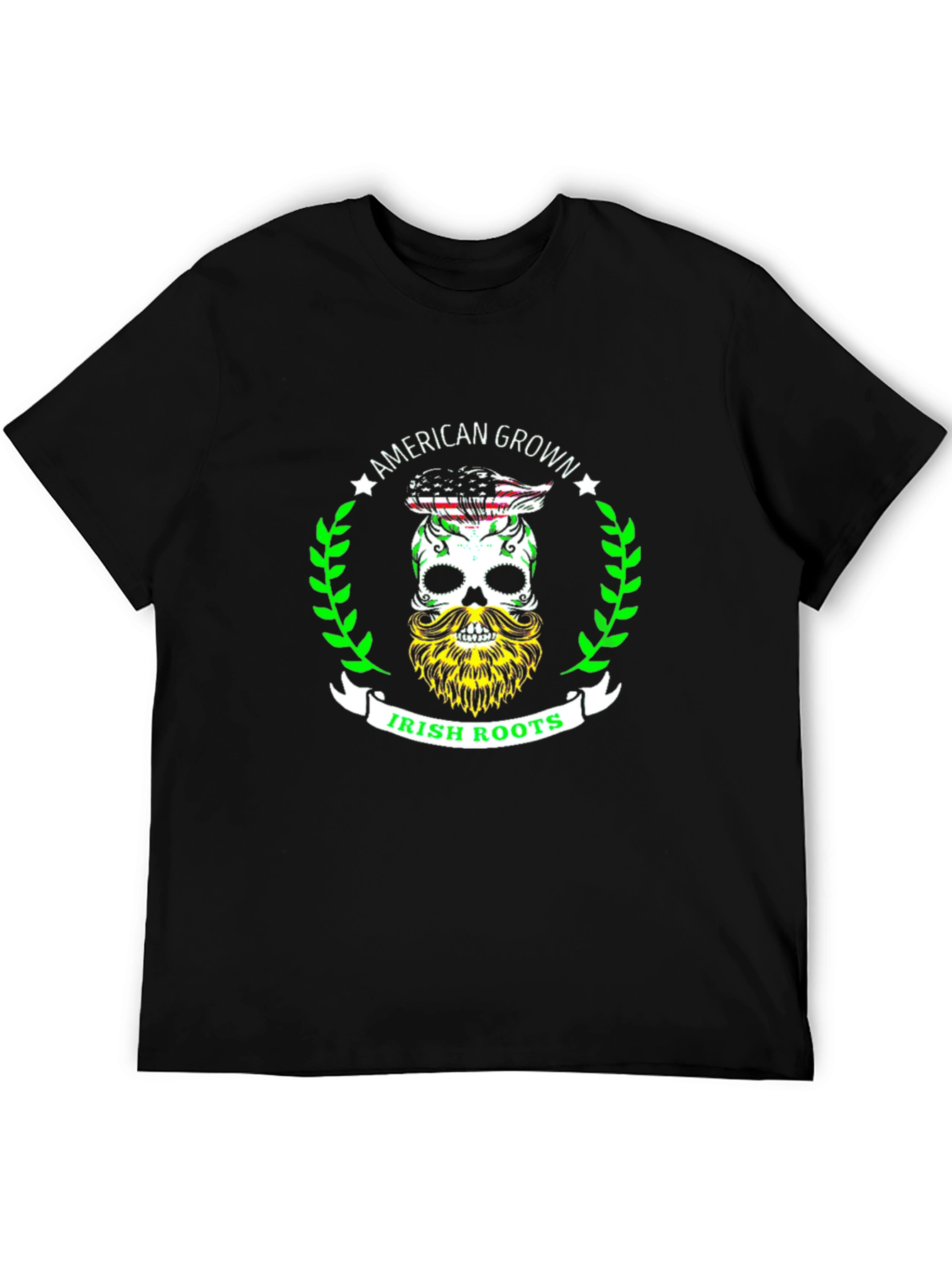 American Grown Irish Roots Skull Graphic Tee