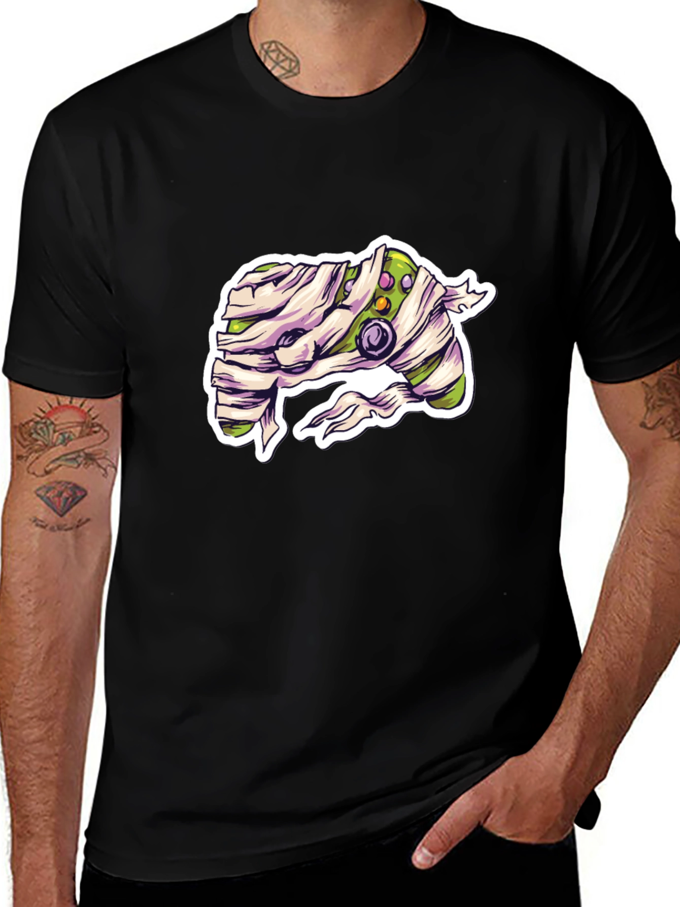 Mummy Controller Graphic T-Shirt - Gamer Halloween Tee