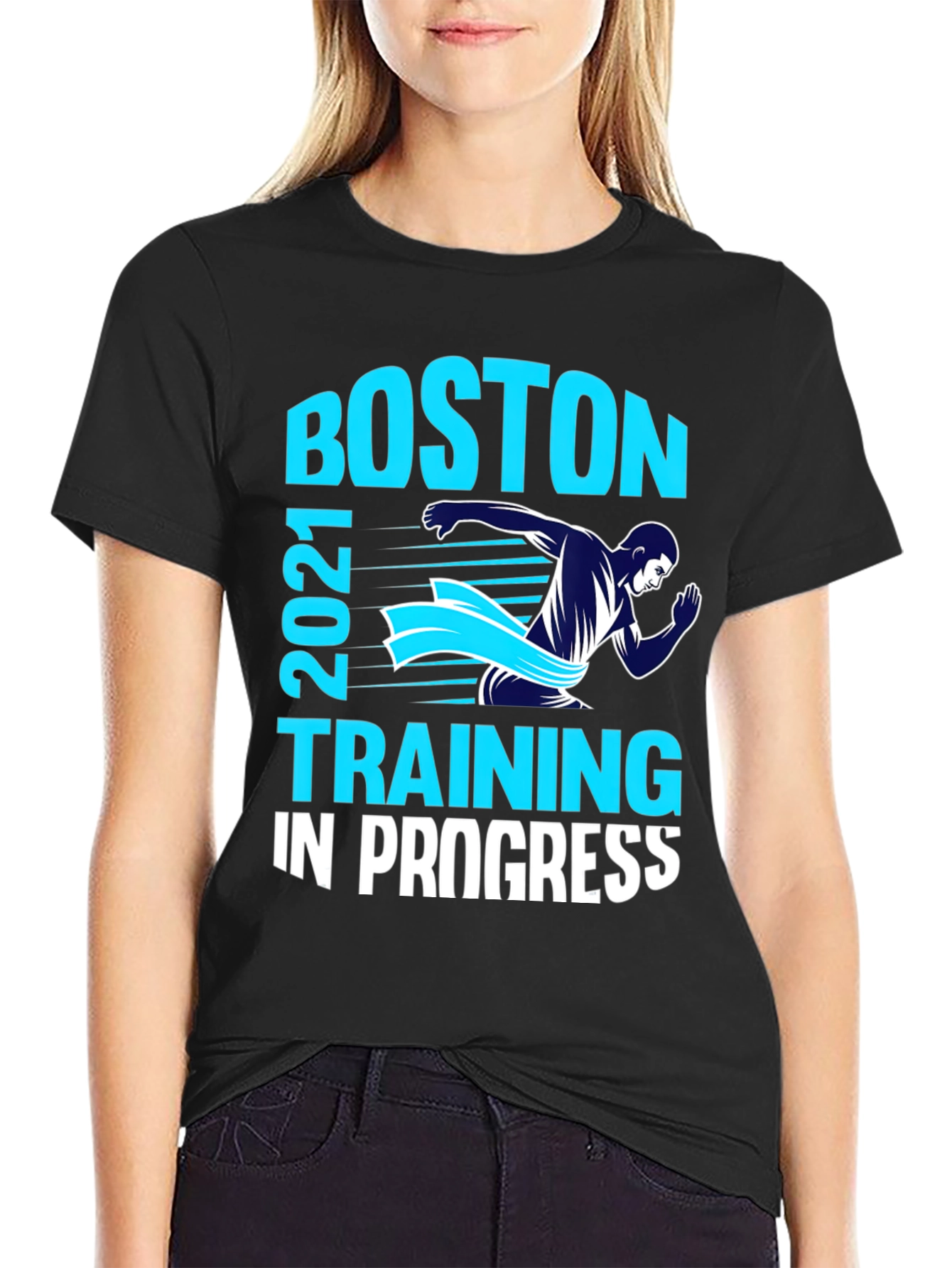 Boston 2021 Training In Progress Mens Black T-Shirt