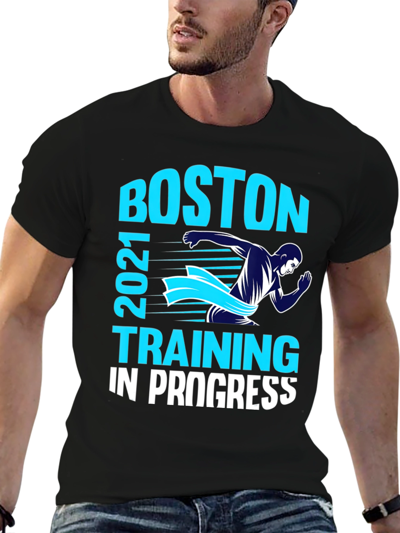 Boston 2021 Training In Progress Mens Black T-Shirt