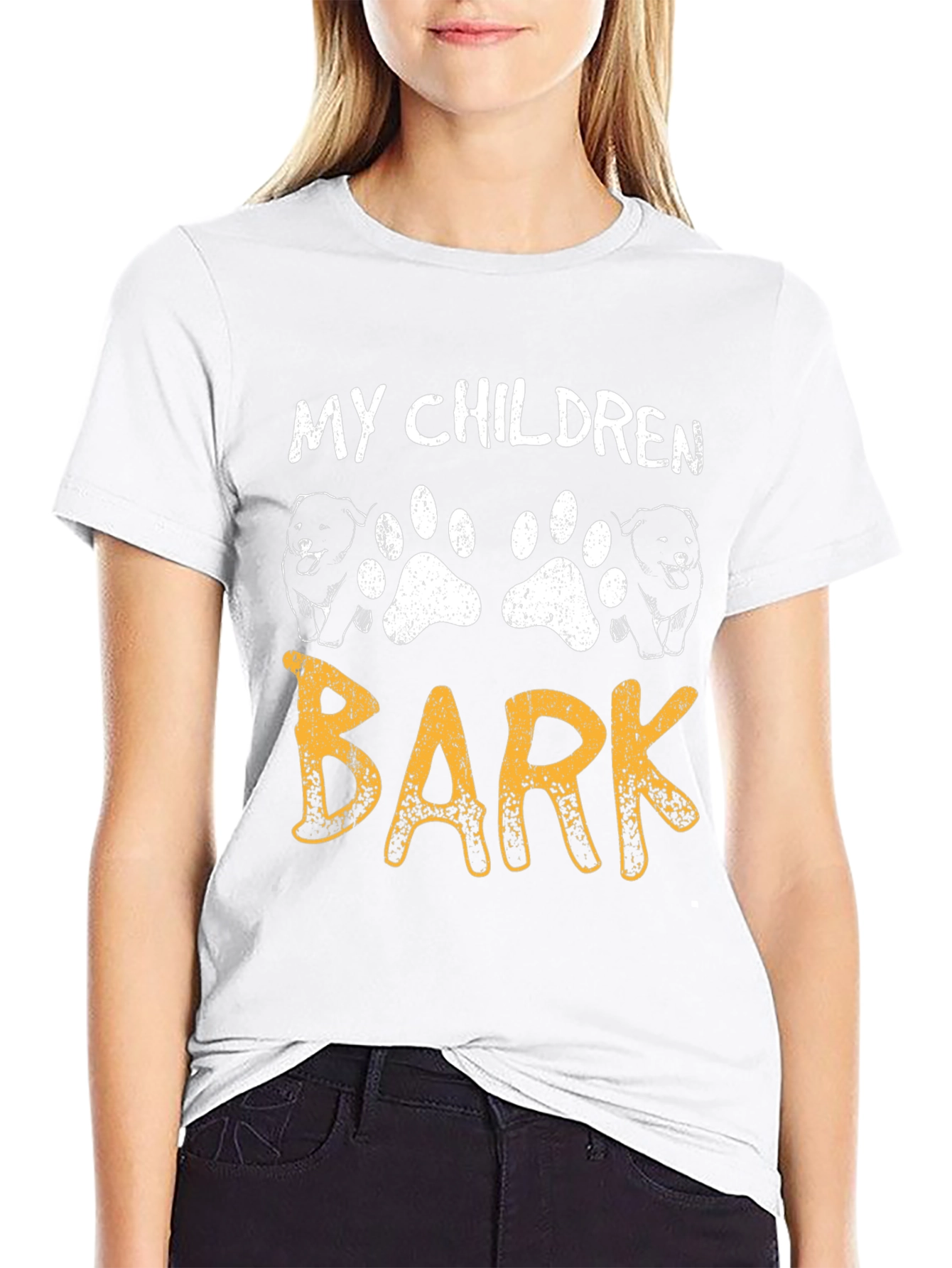 My Children Bark T-Shirt - Dog Paw Print Tee