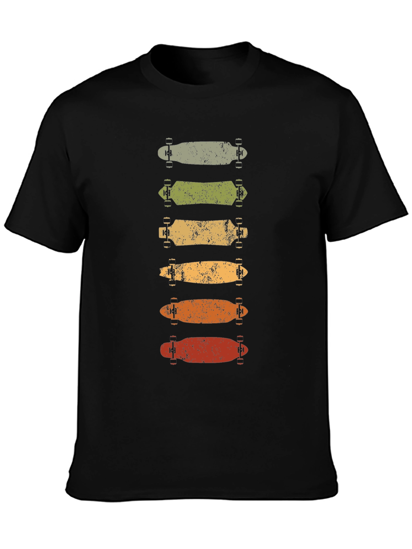 Retro Skateboard Stack Graphic Tee - Black