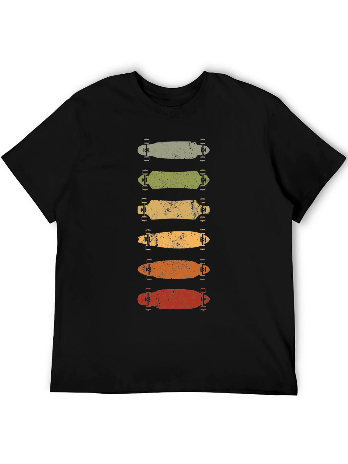 Retro Skateboard Stack Graphic Tee - Black