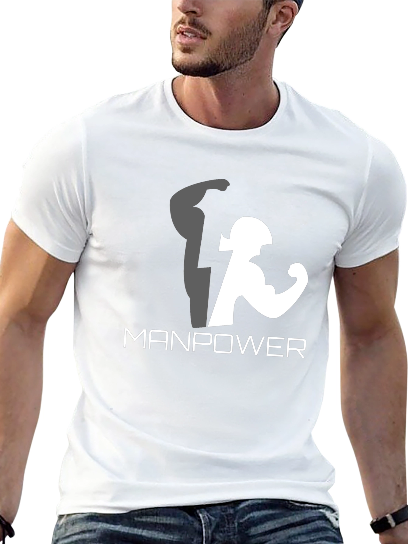 Manpower Graphic T-Shirt - Power Up Your Style!