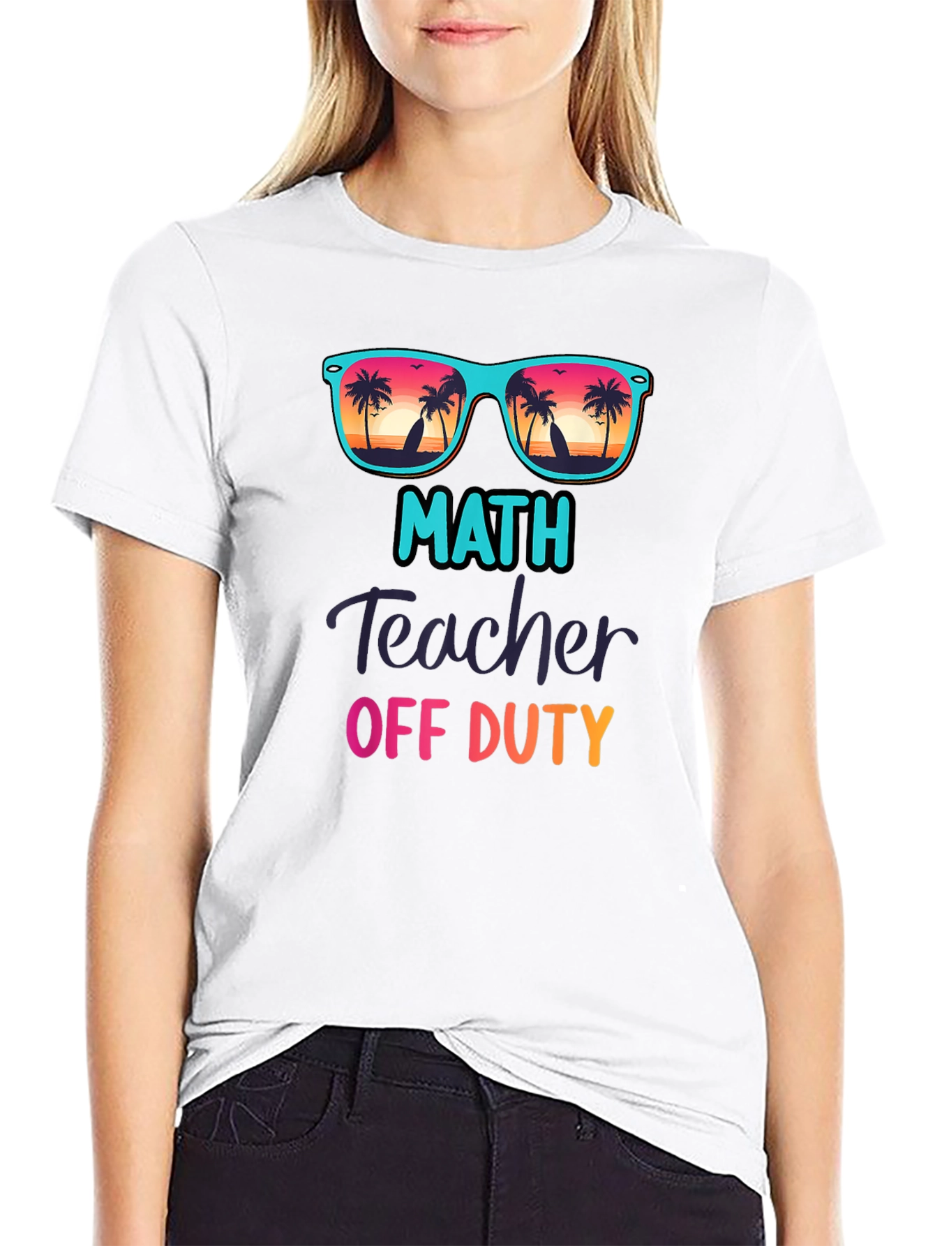 Math Teacher Off Duty T-Shirt - Summer Vacation