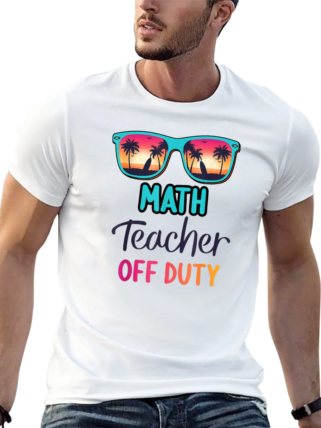 Math Teacher Off Duty T-Shirt - Summer Vacation