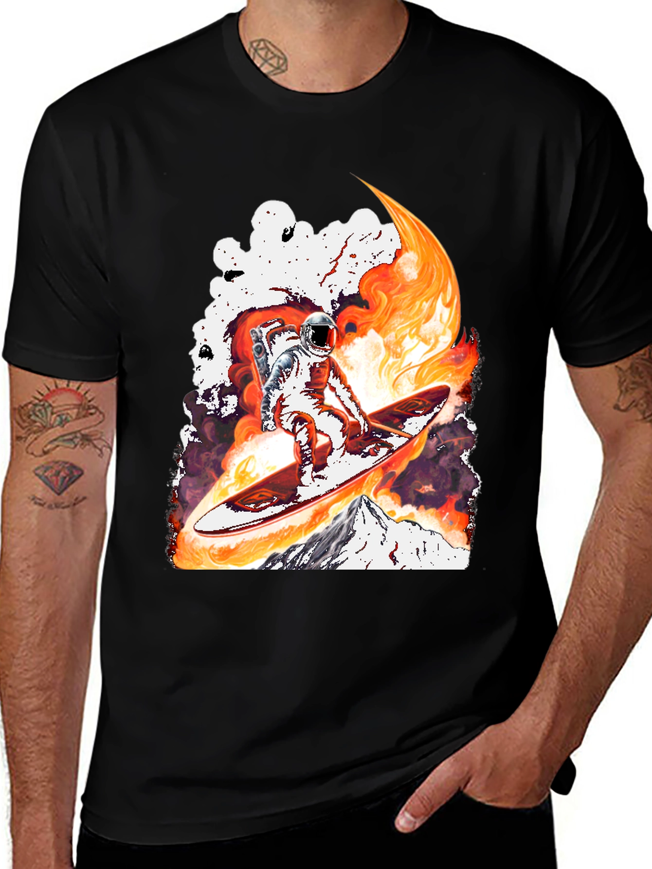 Astronaut Surfing T-Shirt - Space Adventure Tee