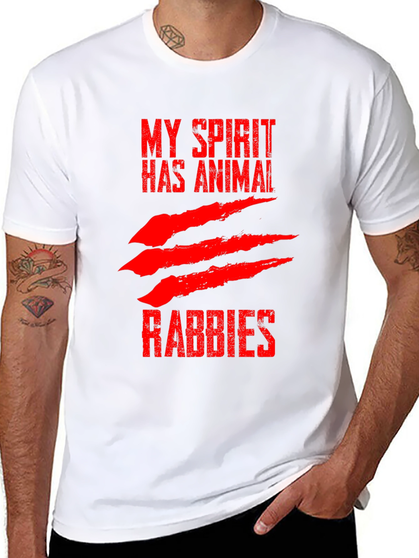My Spirit Has Animal Rabbies Graphic T-Shirt