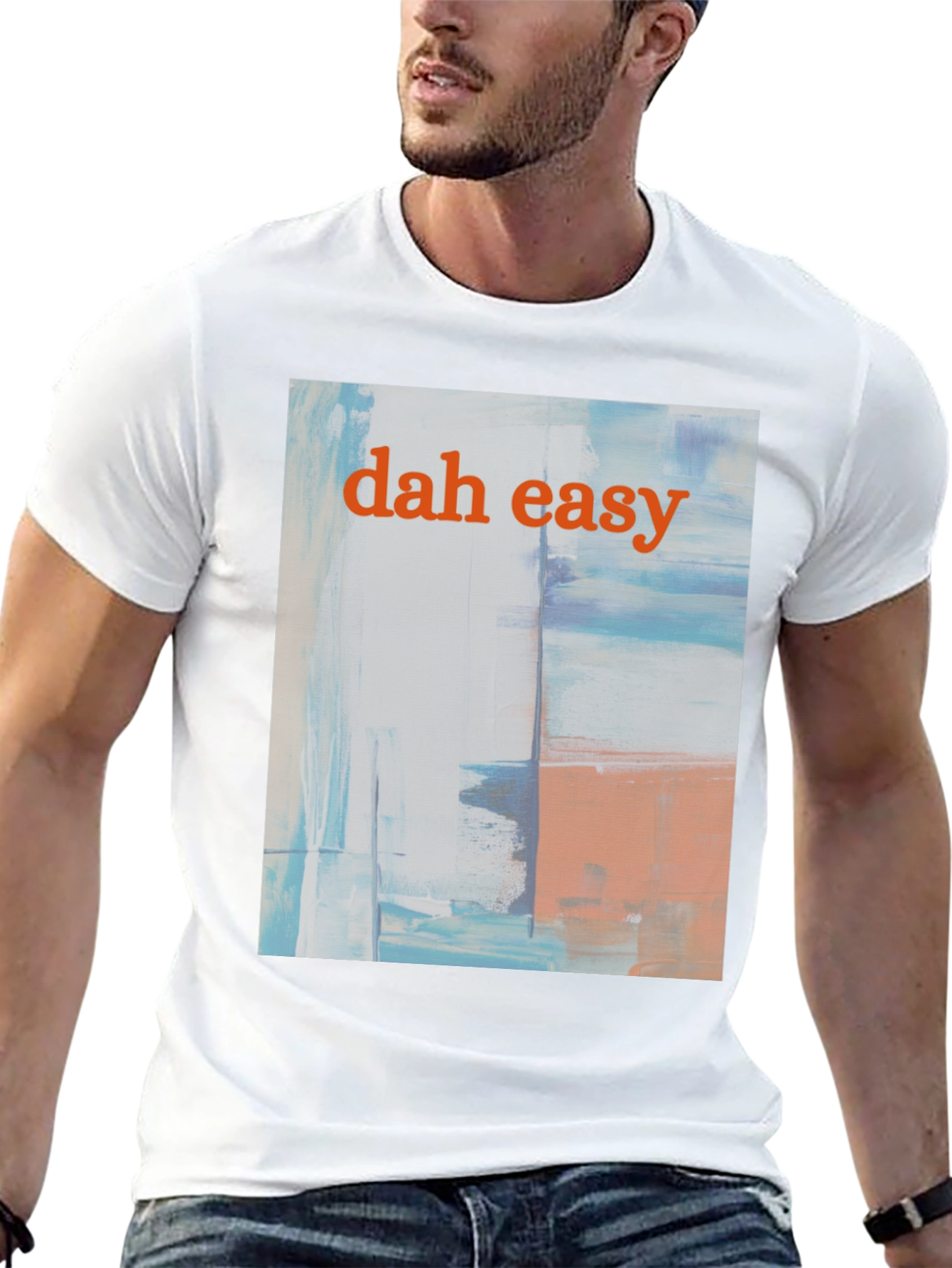 Dah Easy Abstract Art Black T-Shirt