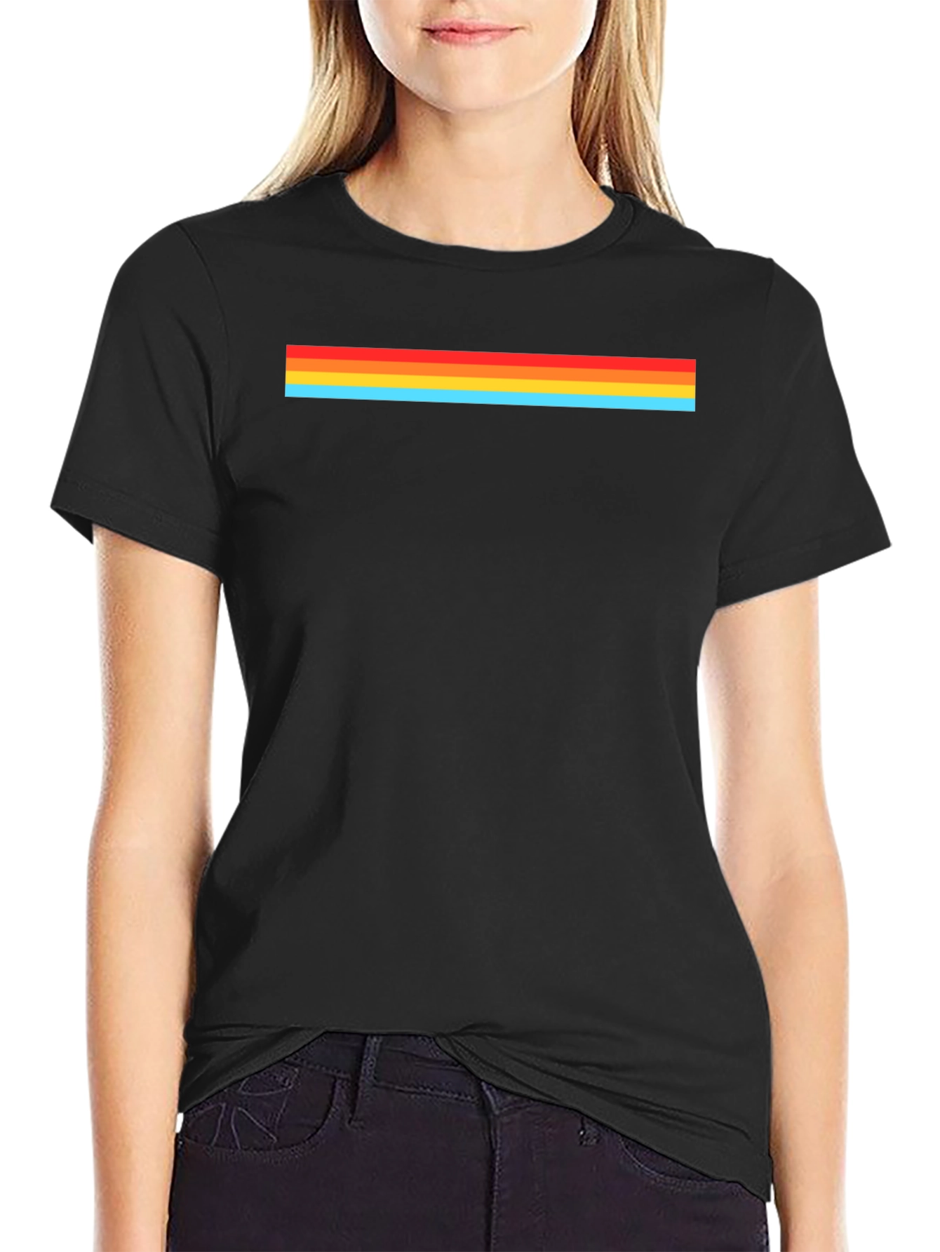 Retro Stripe Black Tee - Bold Style