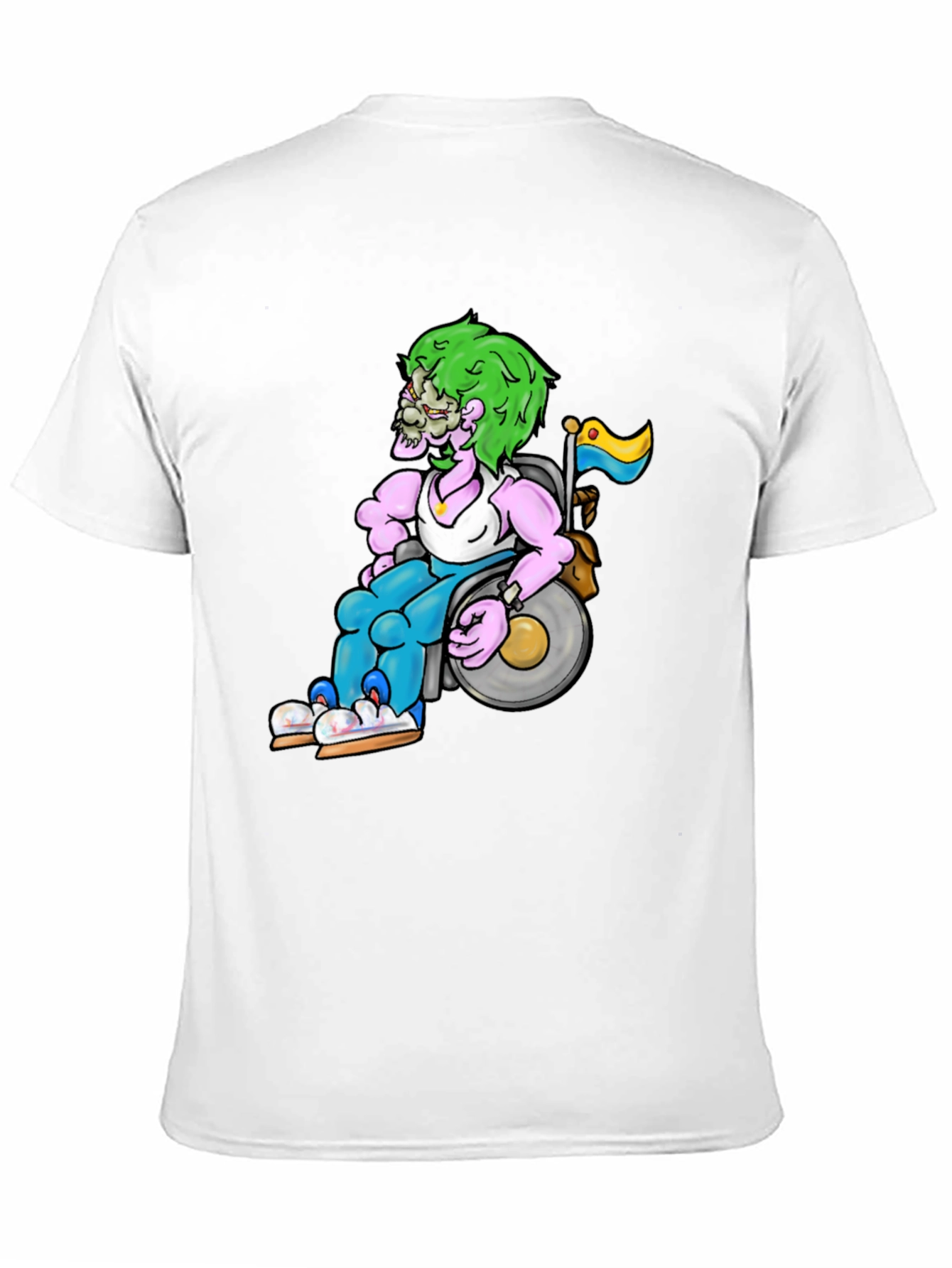 Unique Graphic Tee - Wheelchair Zombie Design