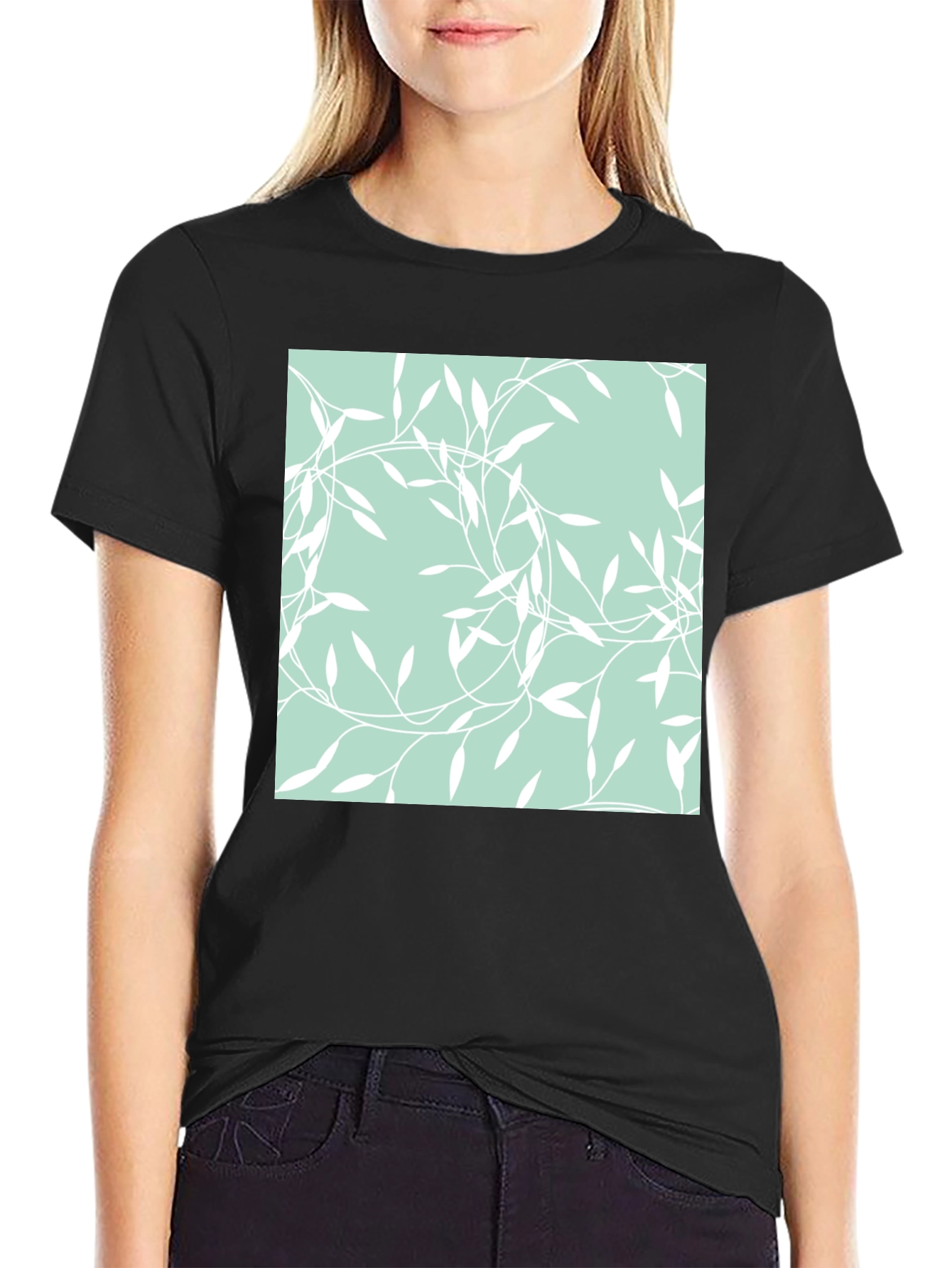 Leaf Pattern Graphic Tee