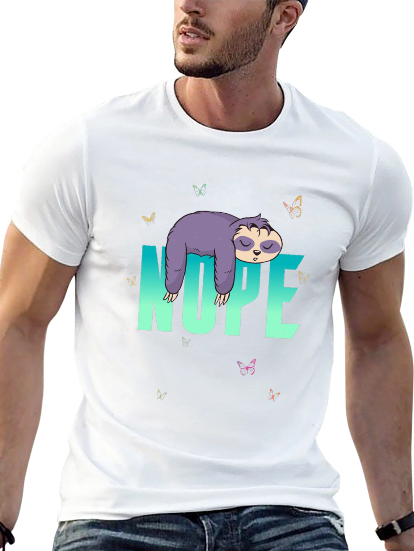 Nope Sloth T-Shirt - Relaxed Casual Wear