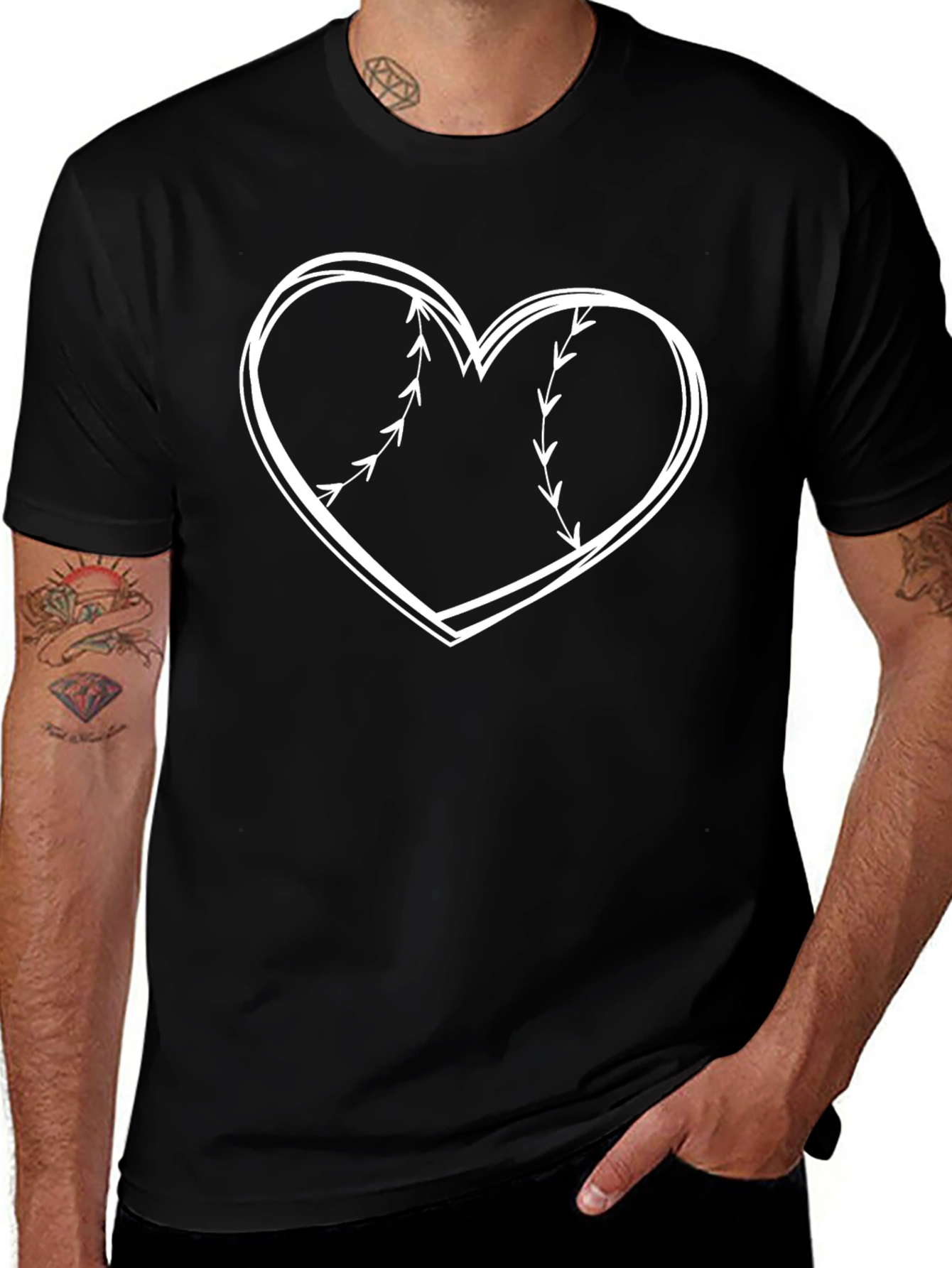 Baseball Heart Graphic Tee