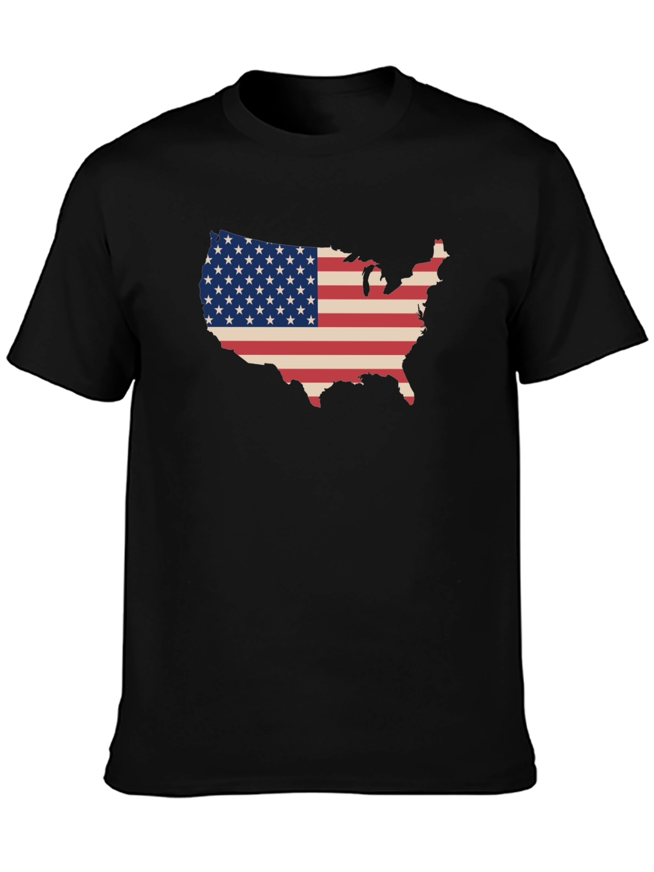 USA Flag Map Graphic Tee - Patriotic Style