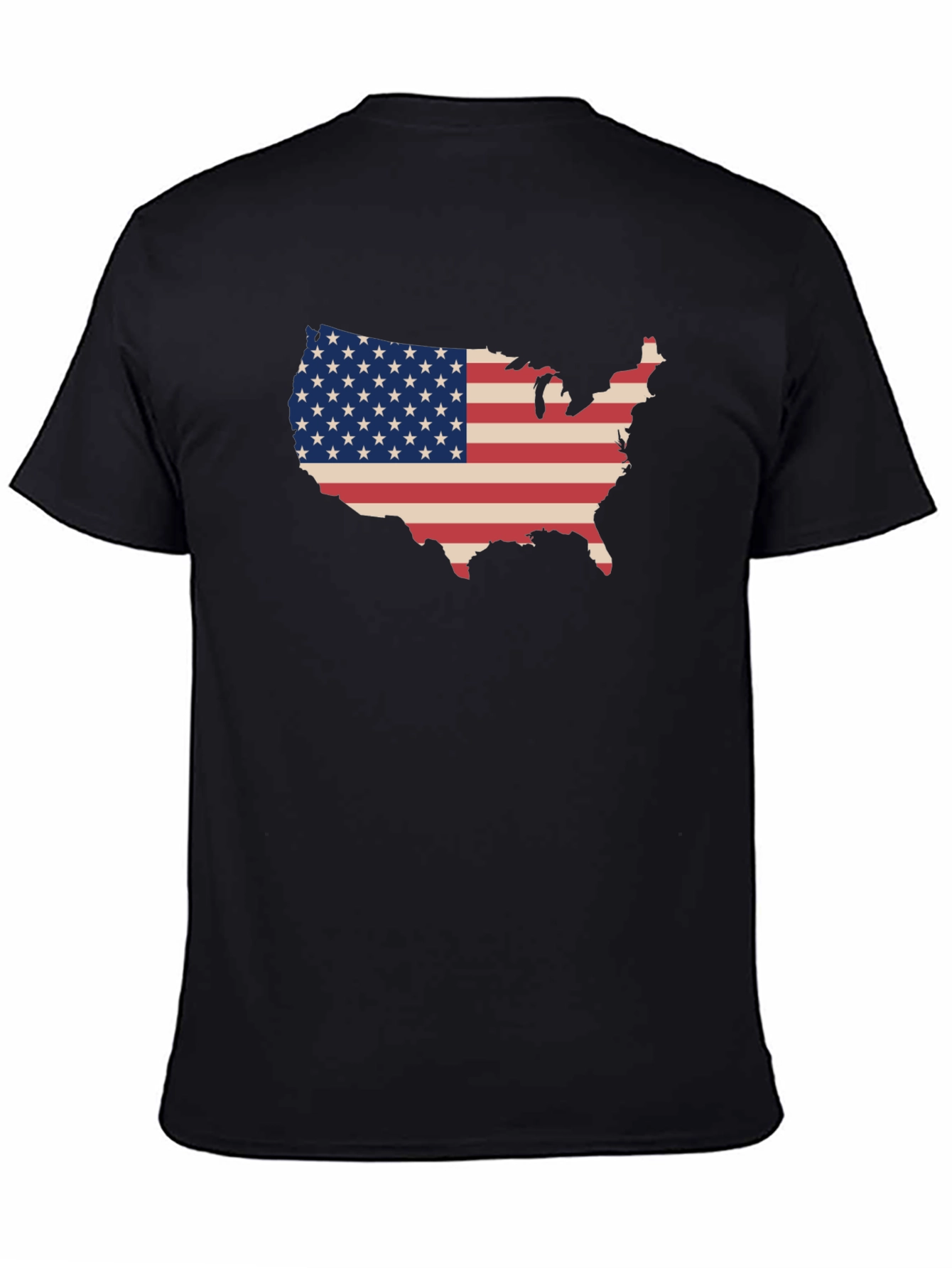 USA Flag Map Graphic Tee - Patriotic Style