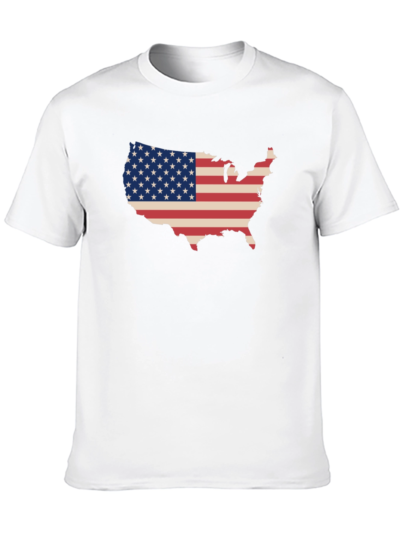 USA Flag Map Graphic Tee - Patriotic Style