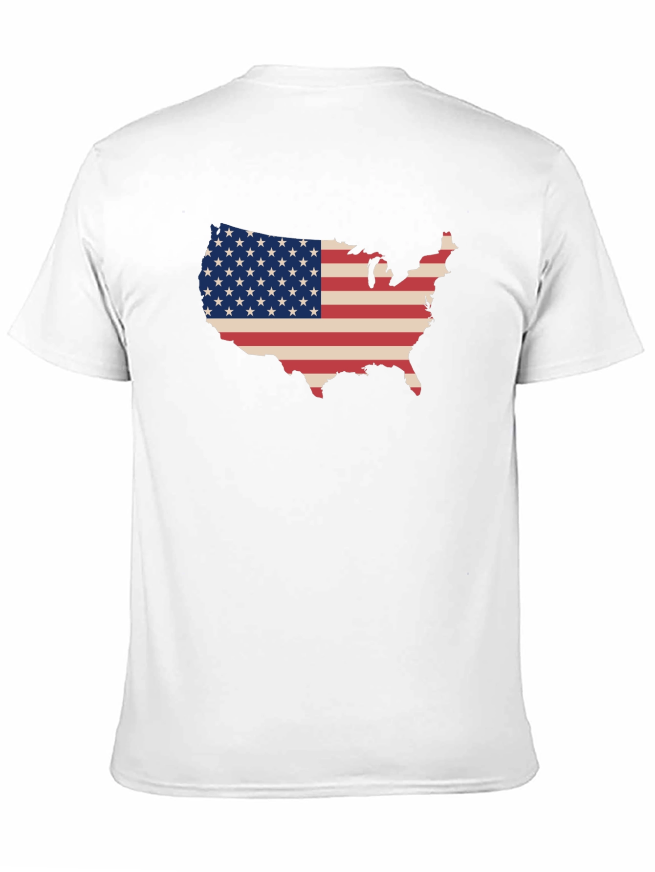 USA Flag Map Graphic Tee - Patriotic Style