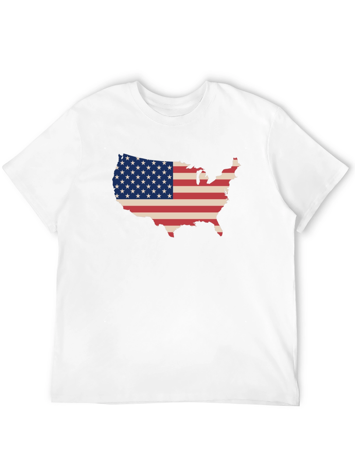 USA Flag Map Graphic Tee - Patriotic Style