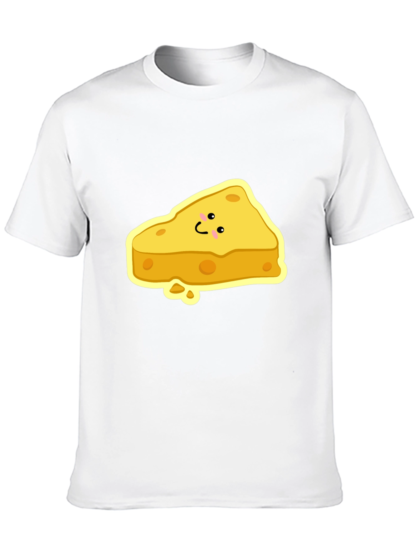 Cartoon Cheese Slice Black T-Shirt
