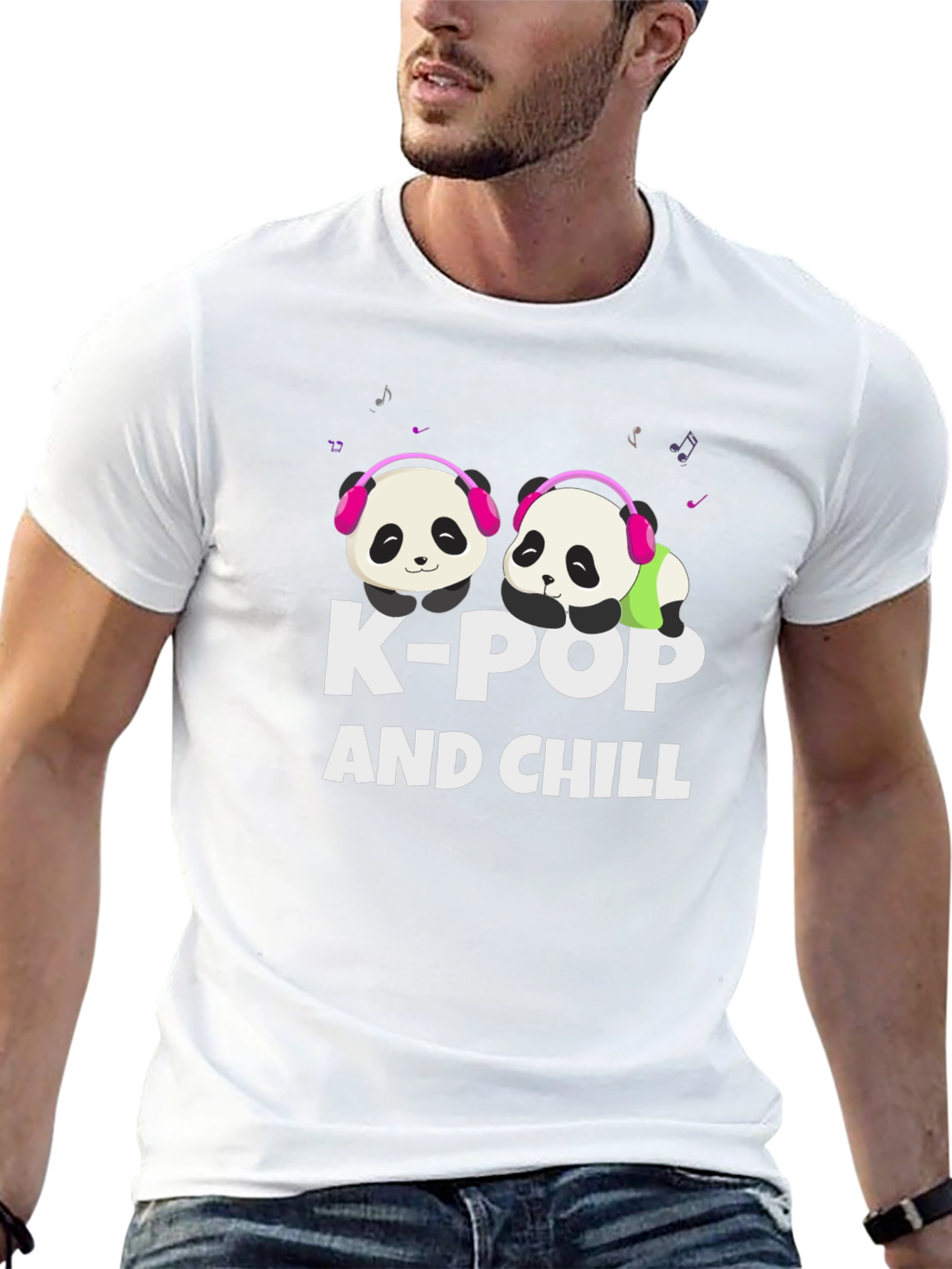 K-Pop and Chill Panda Graphic T-Shirt