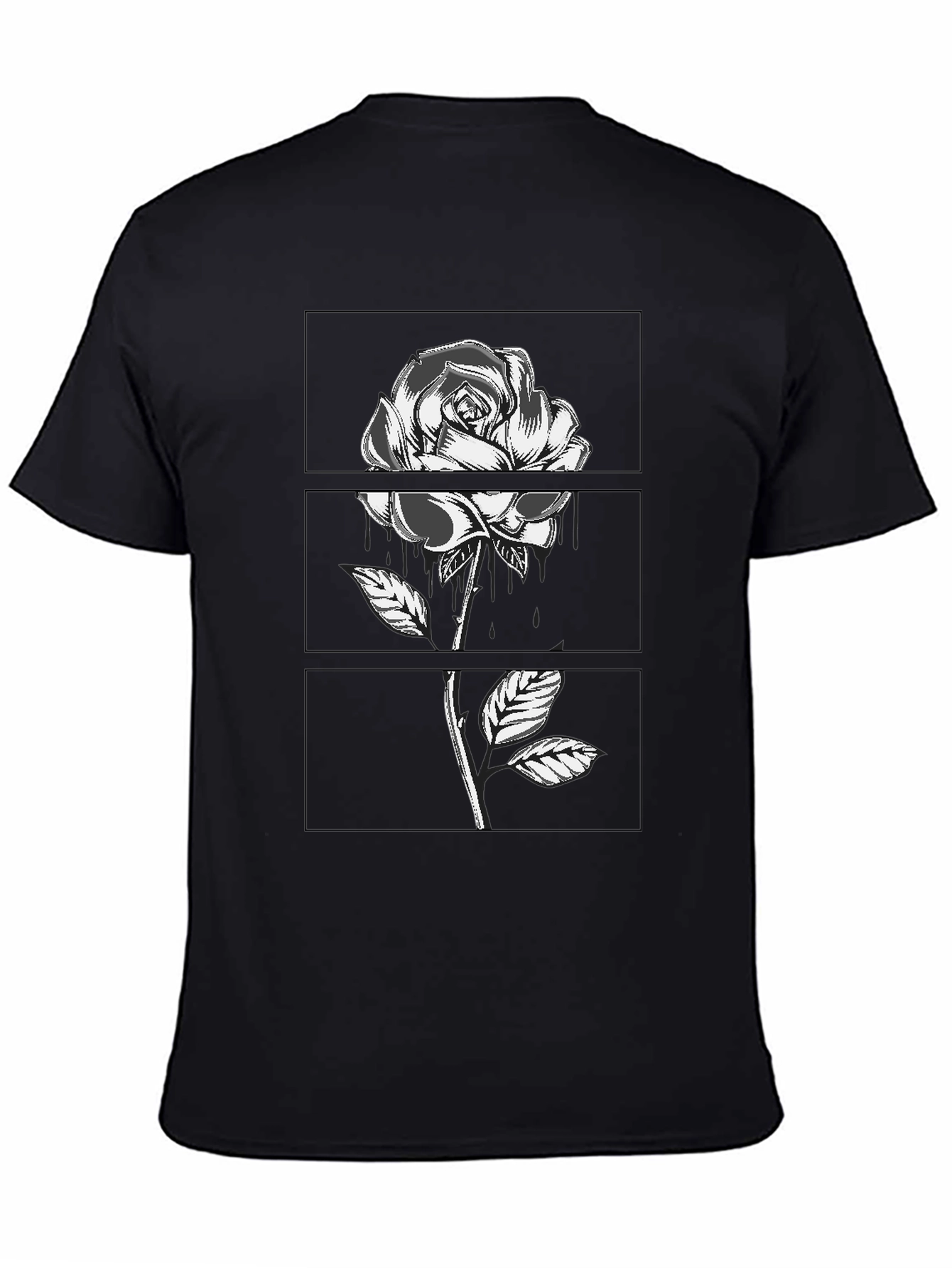 Rose Graphic Tee - Black Cotton Comfort