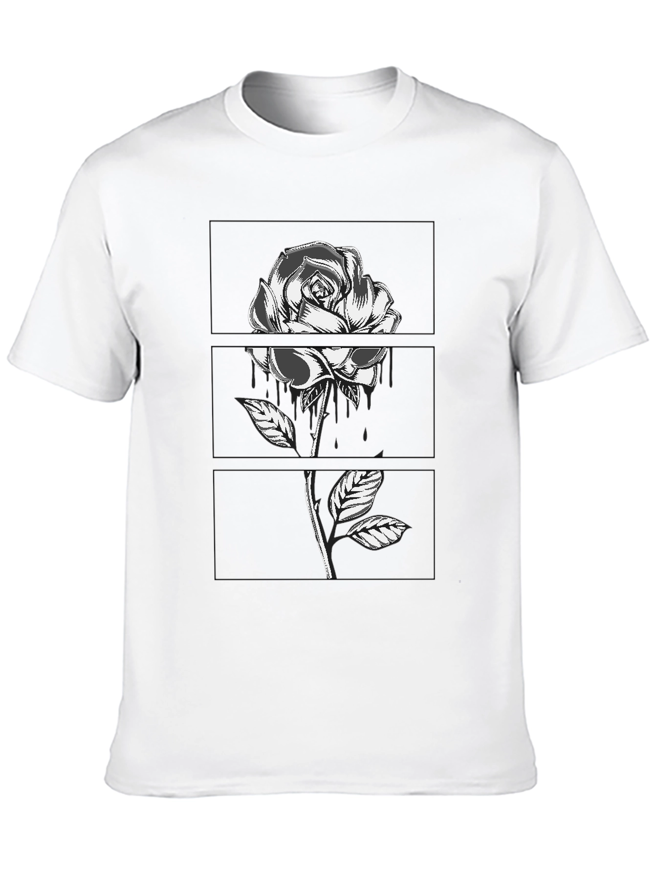 Rose Graphic Tee - Black Cotton Comfort