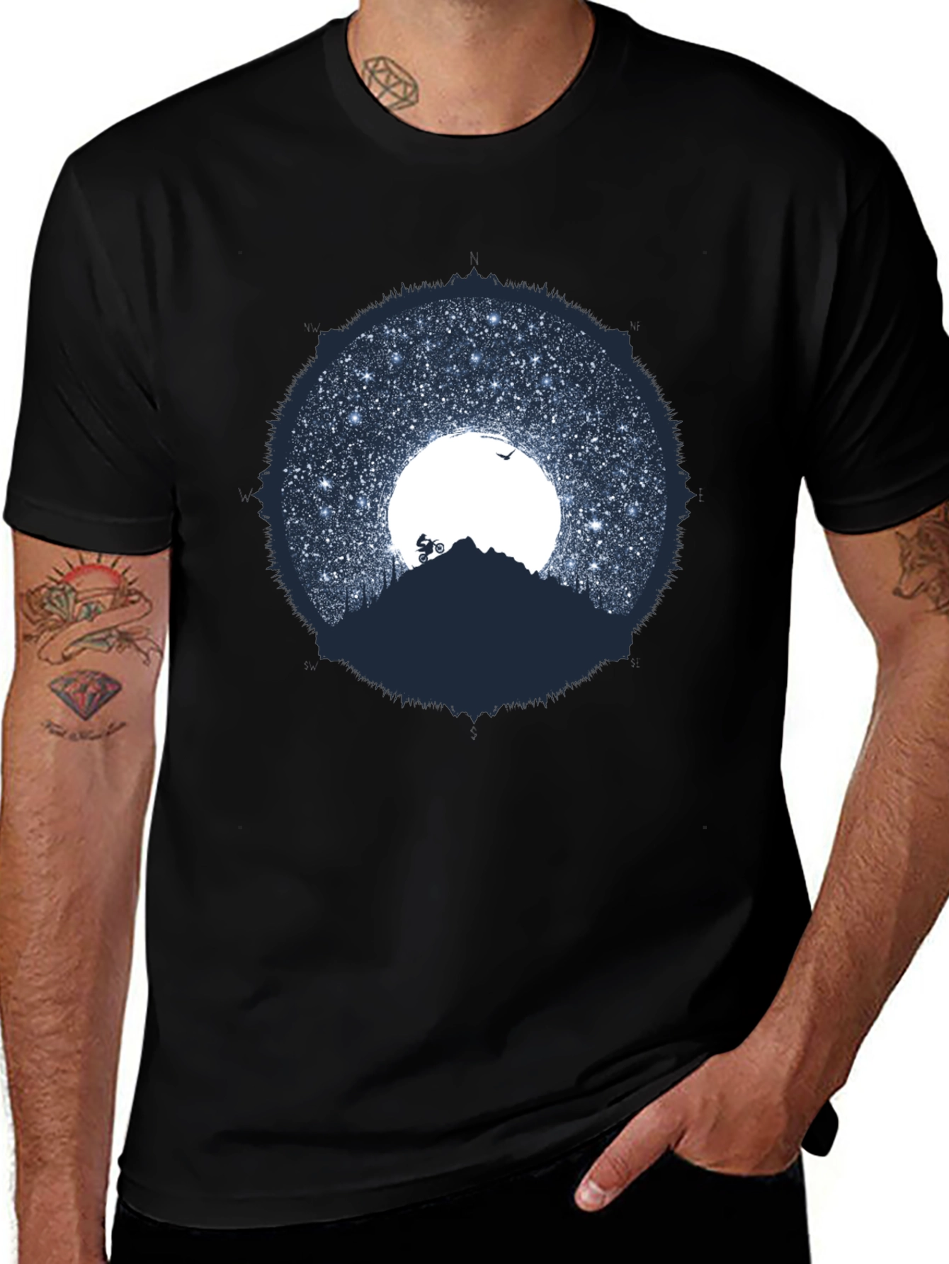 Mountain Biker Under the Stars T-Shirt