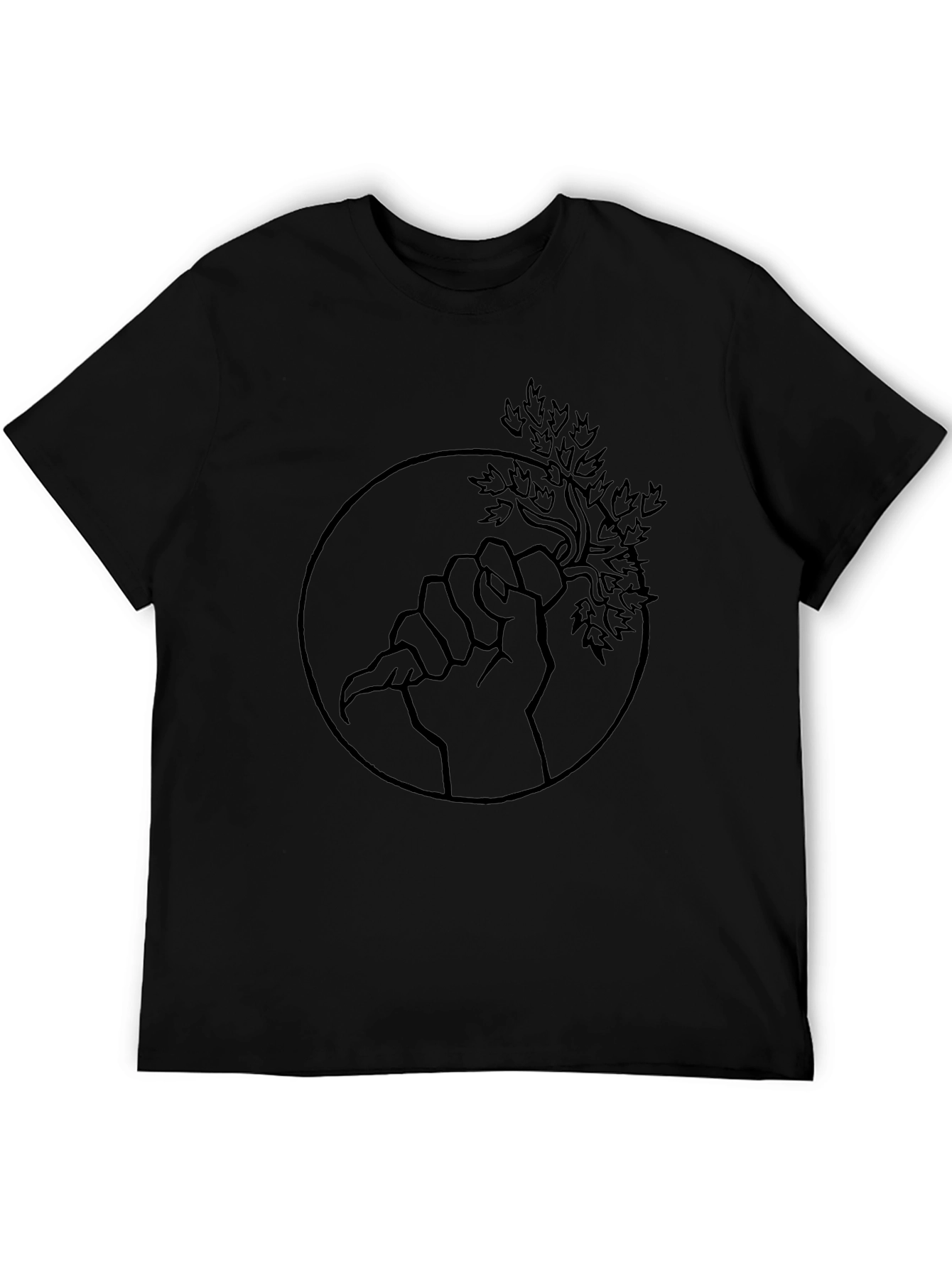 Natures Grip Graphic Tee - Black Cotton Shirt