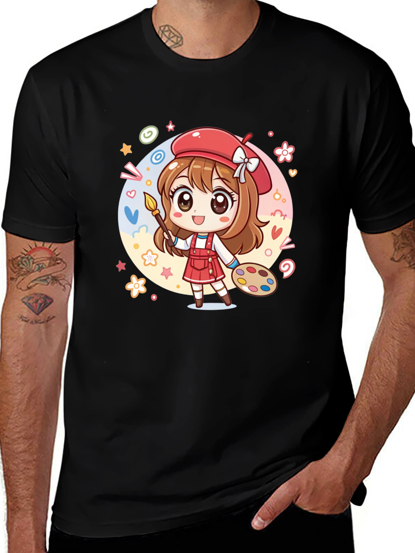 Cute Anime Artist Graphic T-Shirt
