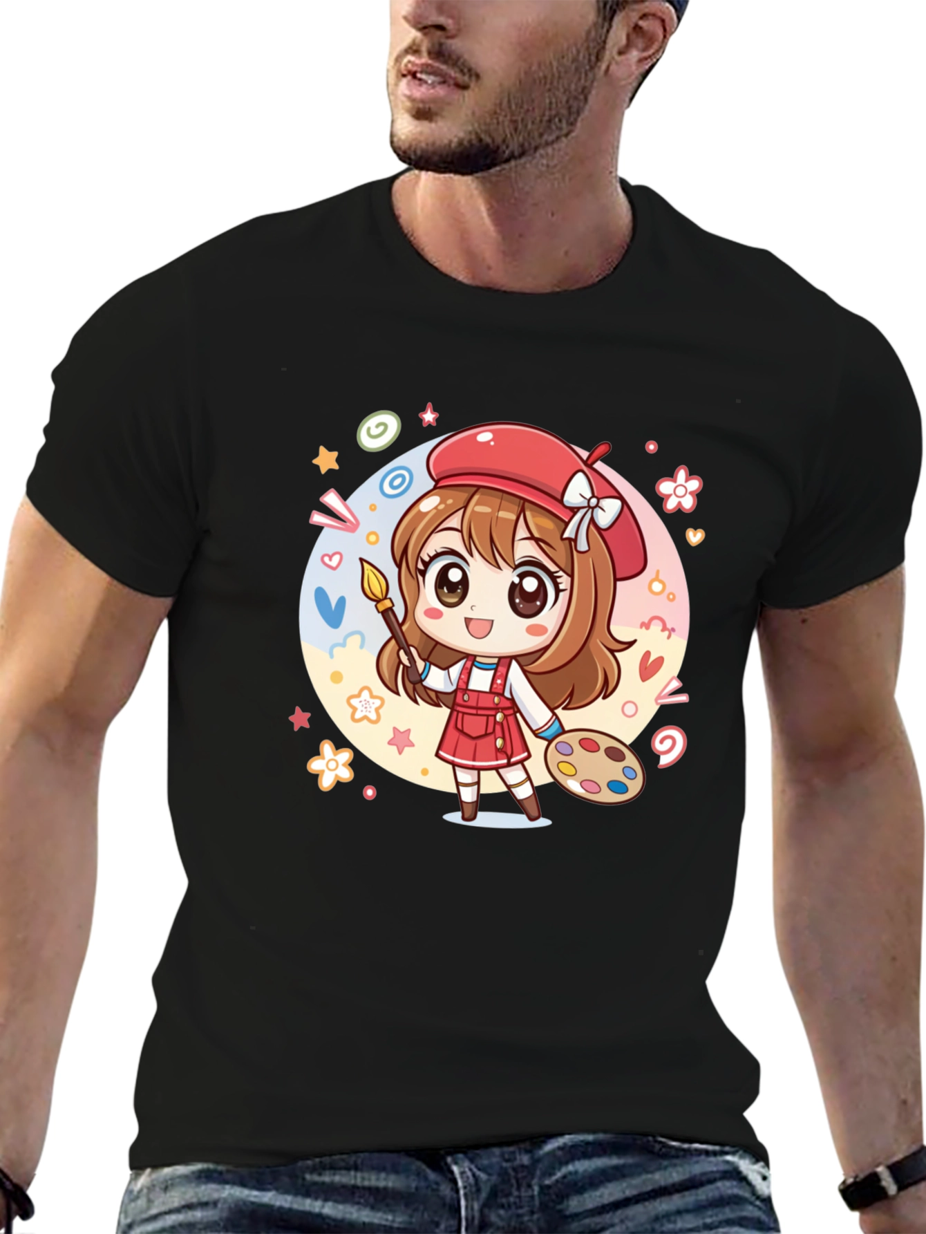 Cute Anime Artist Graphic T-Shirt
